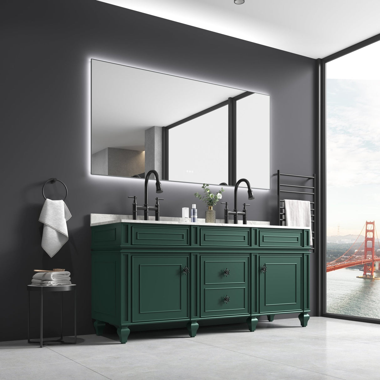 84x 36Inch LED Mirror Bathroom Vanity Mirror with Back Light, Wall Mount Anti - Fog Memory Large Adjustable Vanity Mirror | Home Elegance USA