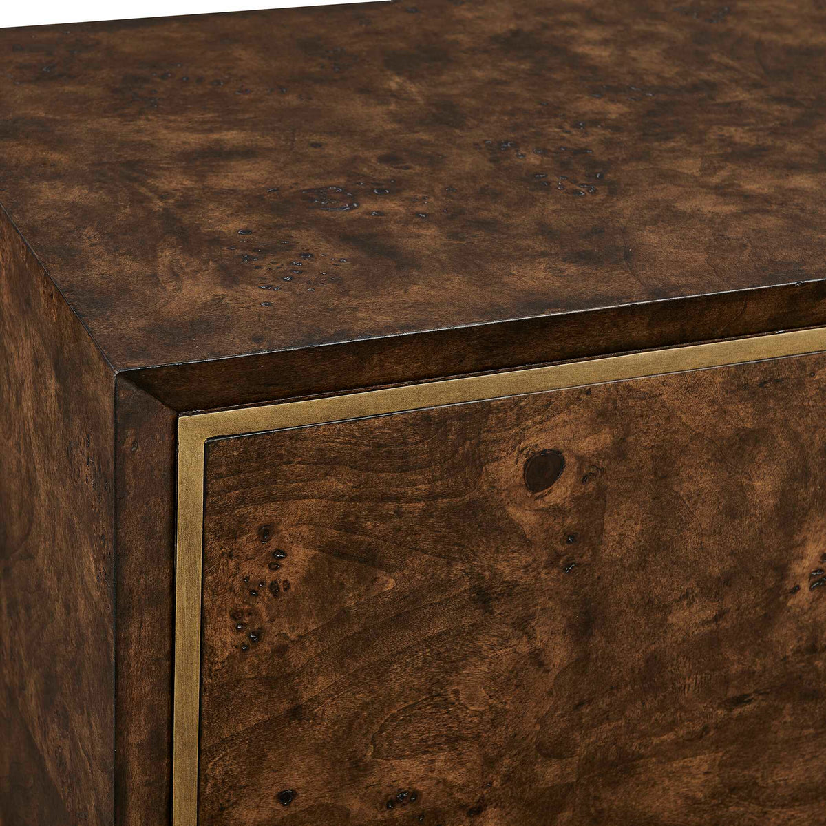 Flores Burl Wood 2 Door Cabinet Brass,Woodtone - Dark Brown by Uttermost - View 7