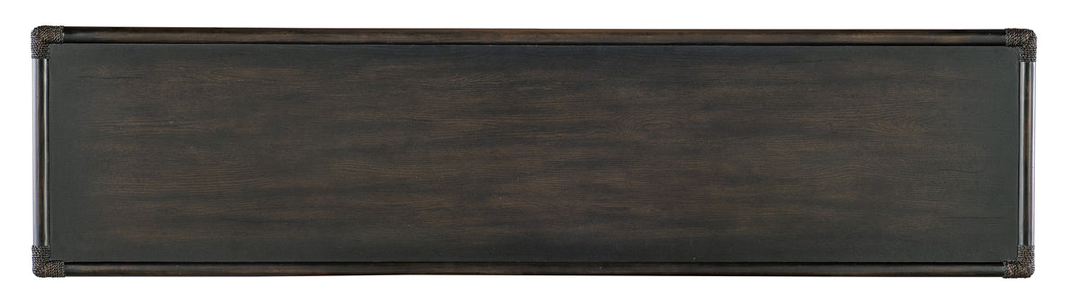 Retreat Pole Rattan Console - Dark Brown / Dark Gray by Hooker Furniture - View 4
