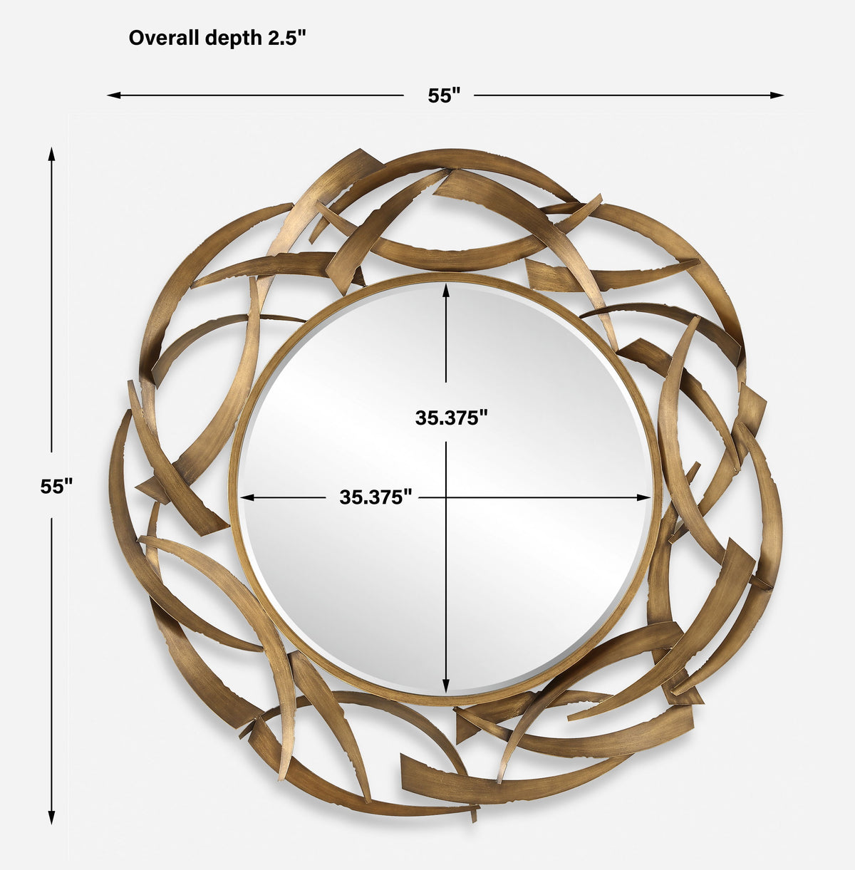 Cutting Edge Bronze Round Mirror by Uttermost - View 7