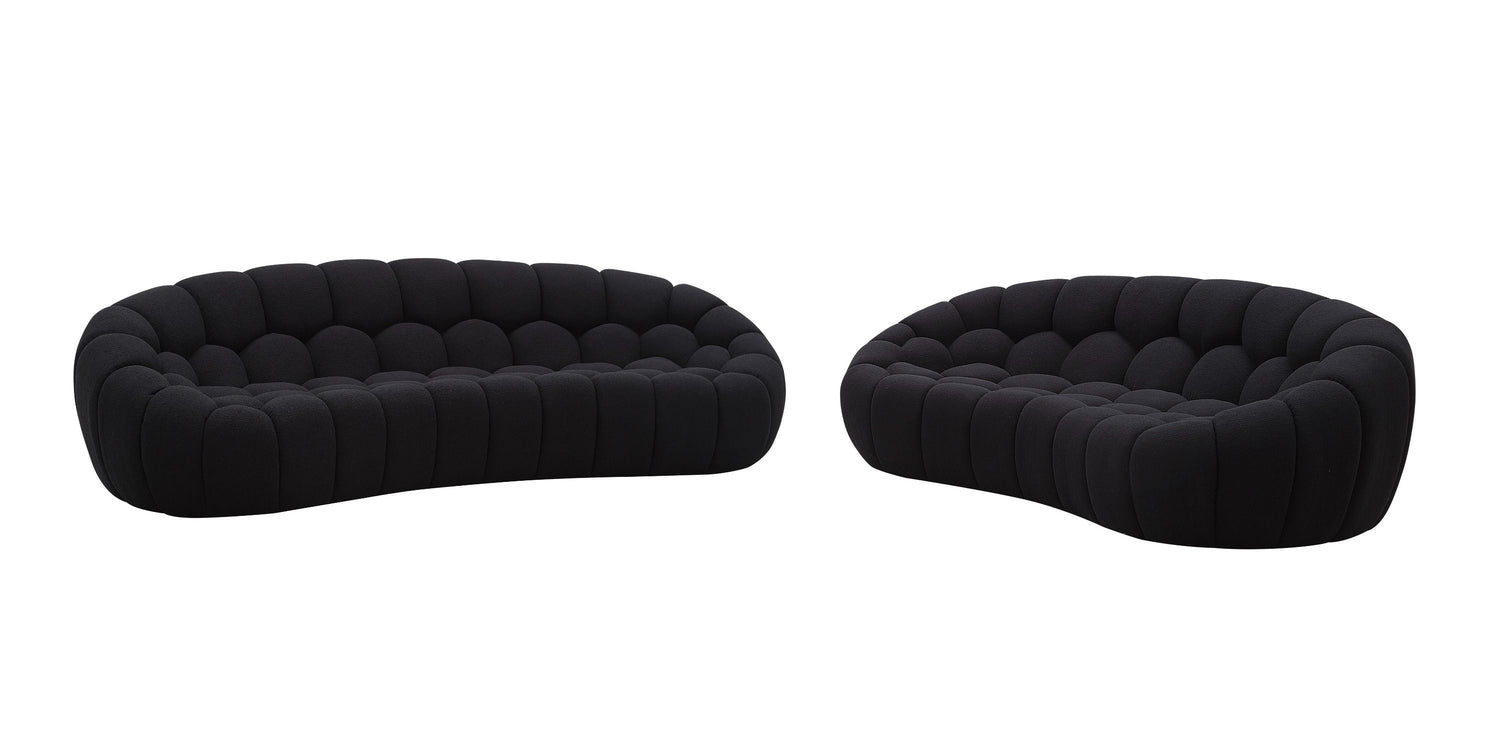 Divani Casa Yolonda - Modern Curved Black Fabric Sofa Set | VIG - Home Elegance USA