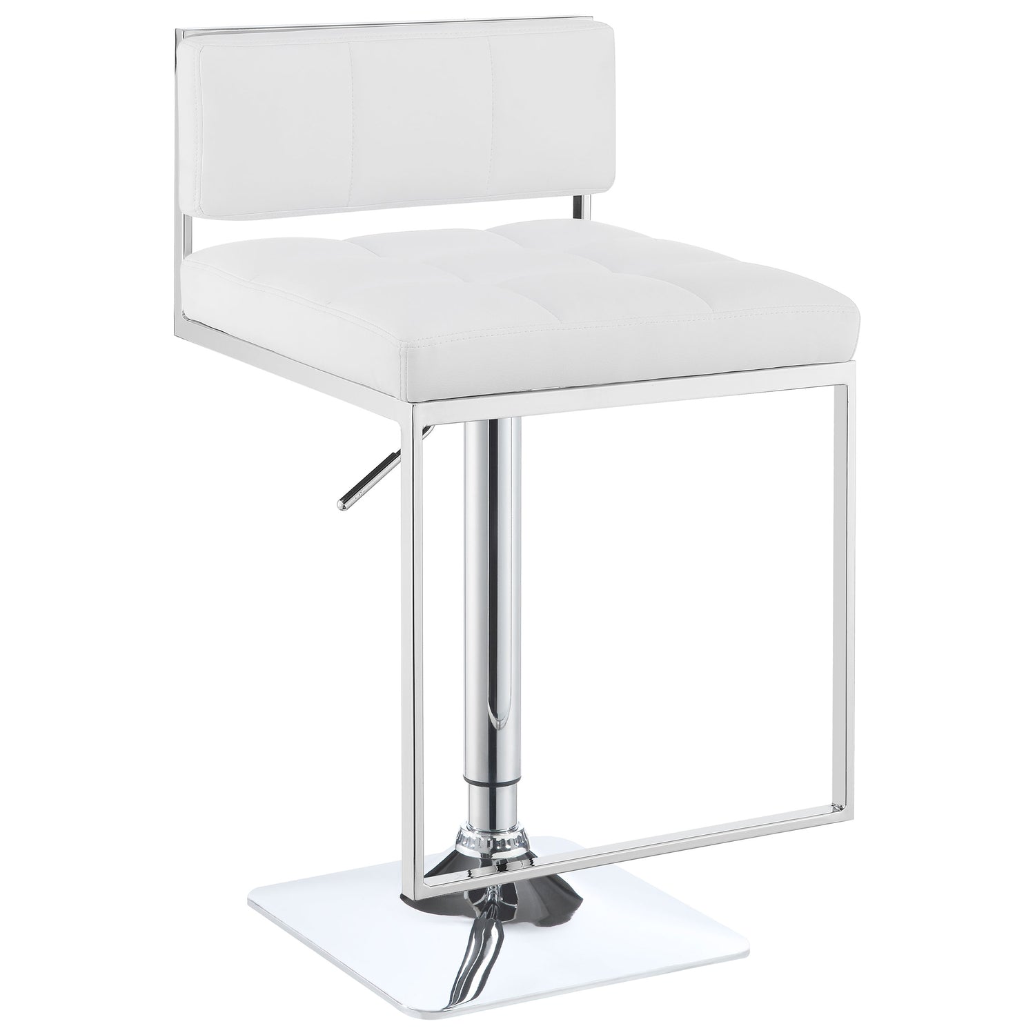 Alameda Adjustable Bar Stool Chrome and White - Home Elegance USA