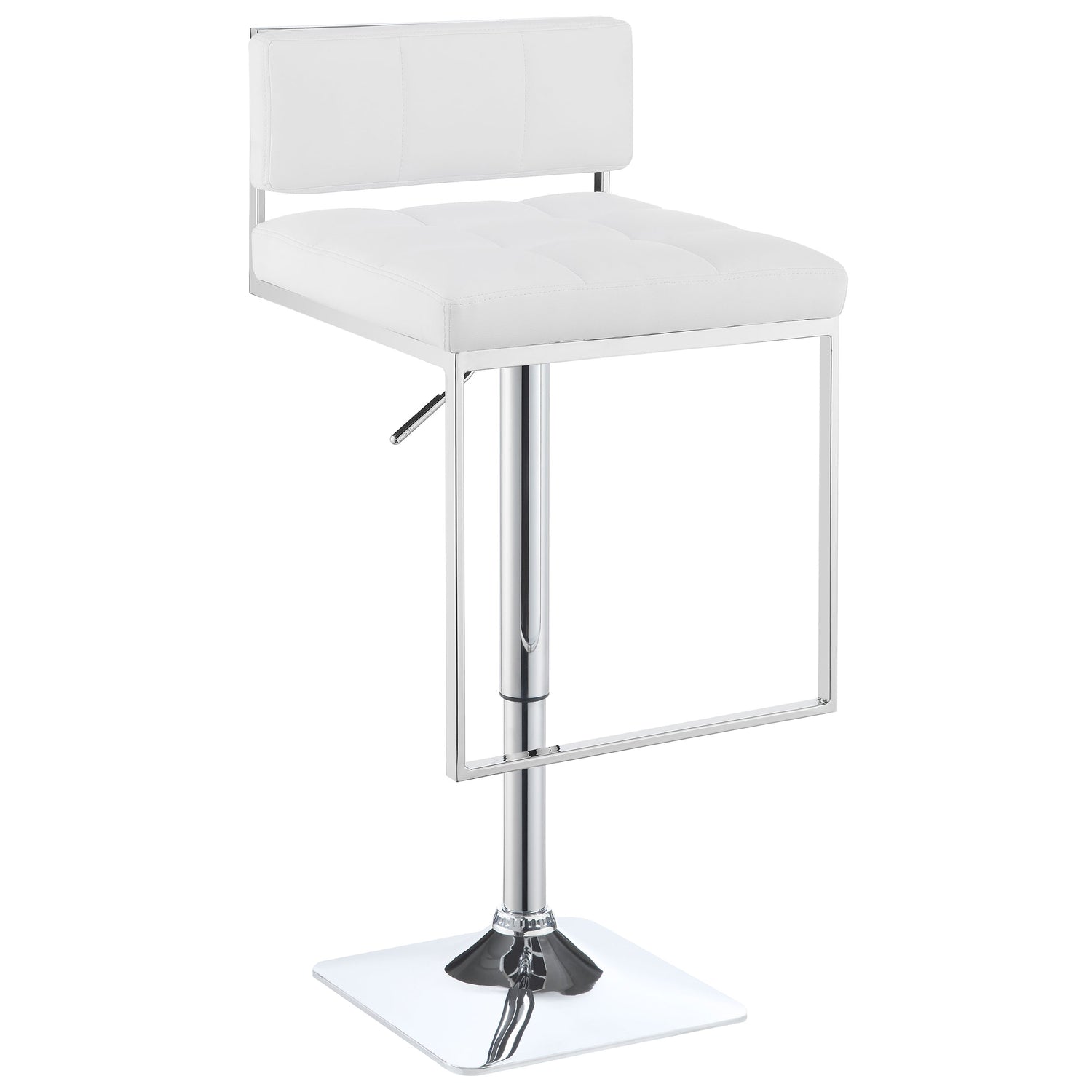 Alameda Adjustable Bar Stool Chrome and White - Home Elegance USA
