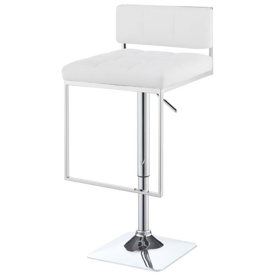 Alameda Adjustable Bar Stool Chrome and White - Home Elegance USA