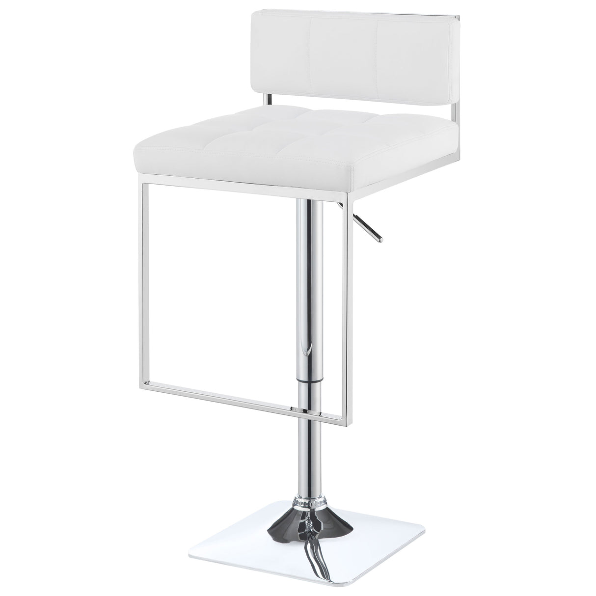 Alameda Adjustable Bar Stool Chrome and White - Home Elegance USA