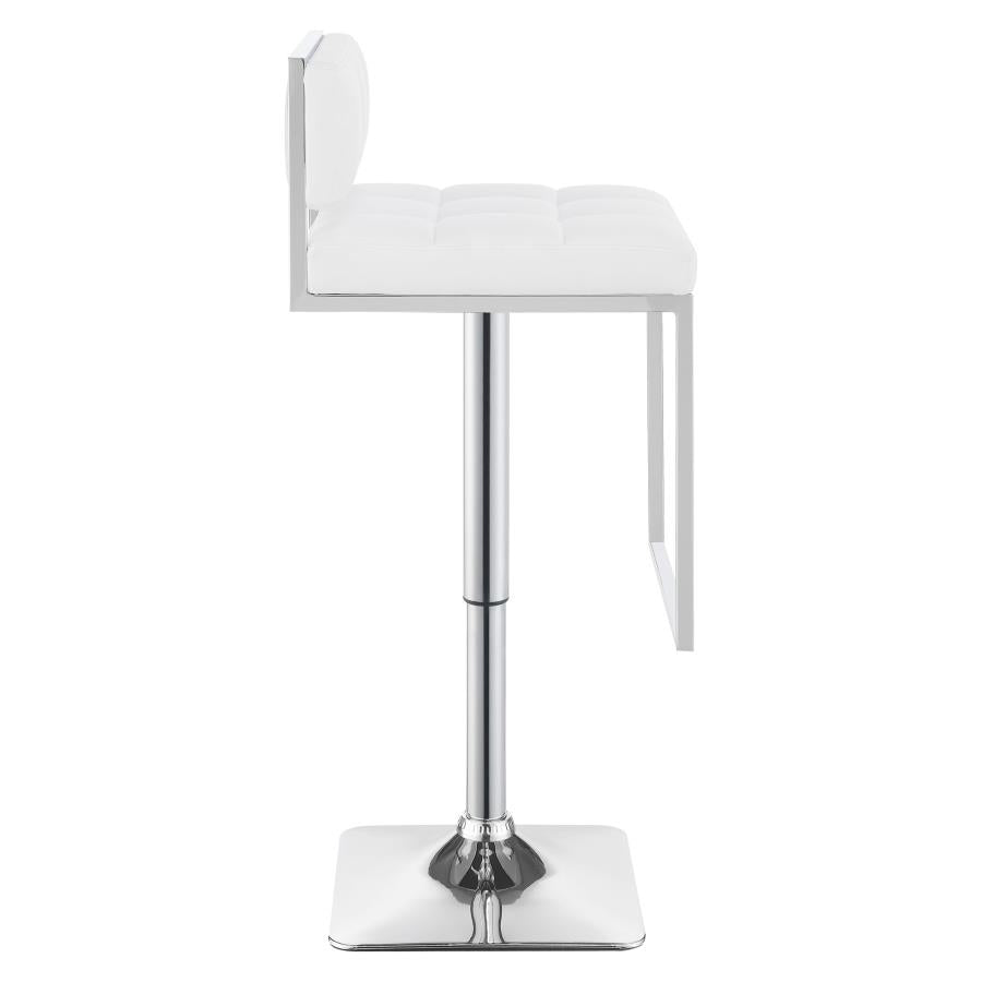 Alameda Adjustable Bar Stool Chrome and White - Home Elegance USA