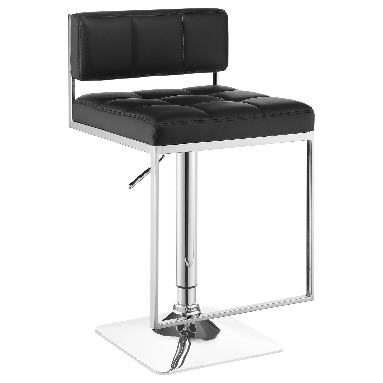 Alameda Adjustable Bar Stool Chrome and Black - Home Elegance USA