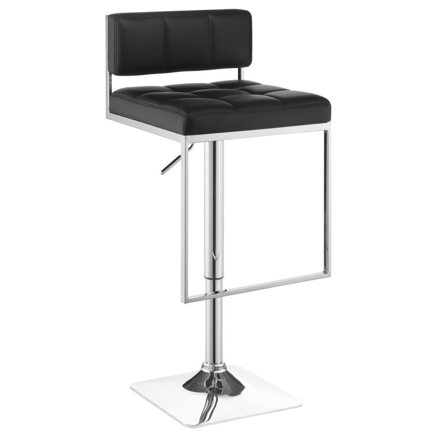 Alameda Adjustable Bar Stool Chrome and Black - Home Elegance USA
