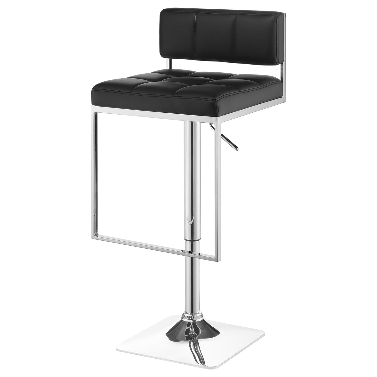 Alameda Adjustable Bar Stool Chrome and Black - Home Elegance USA