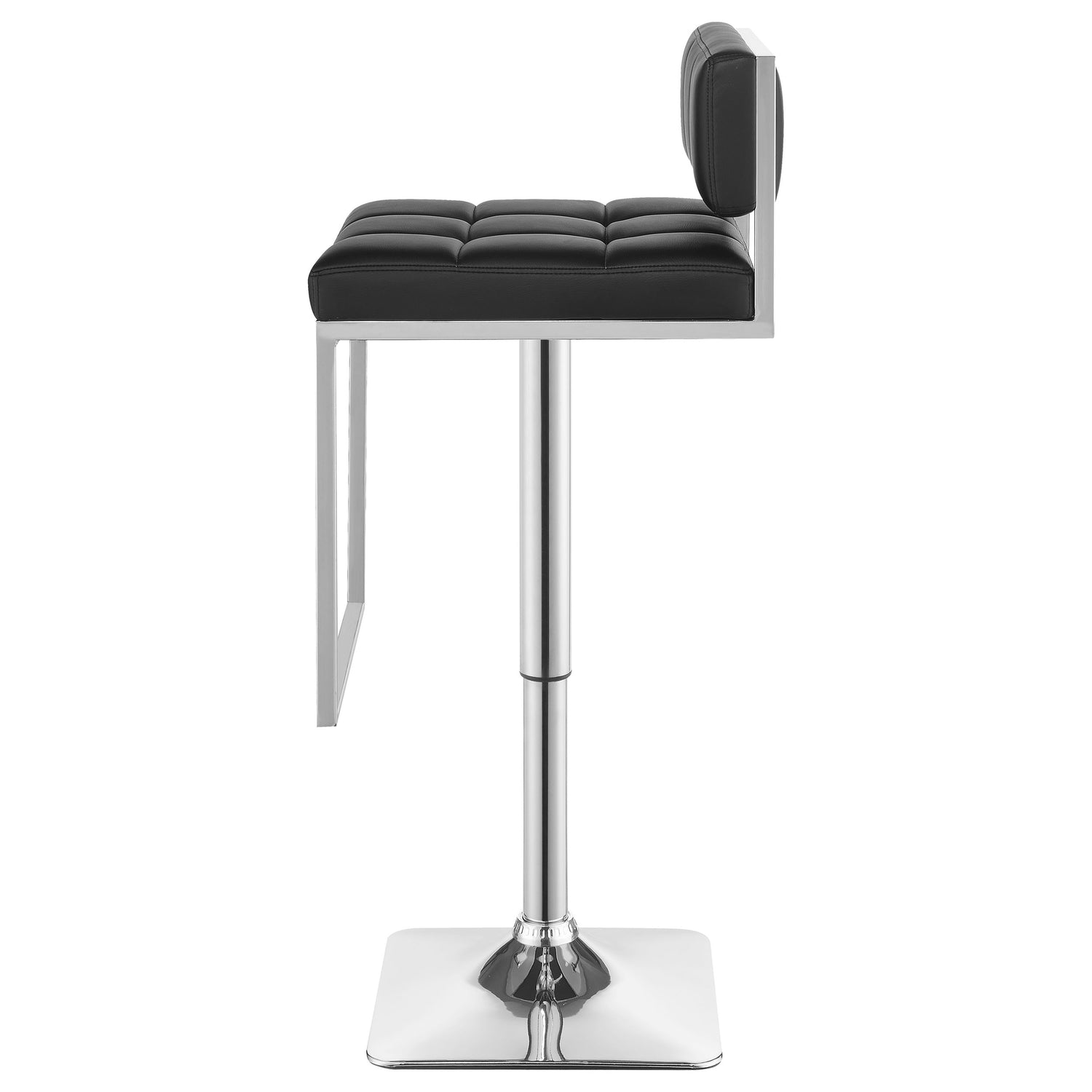 Alameda Adjustable Bar Stool Chrome and Black - Home Elegance USA