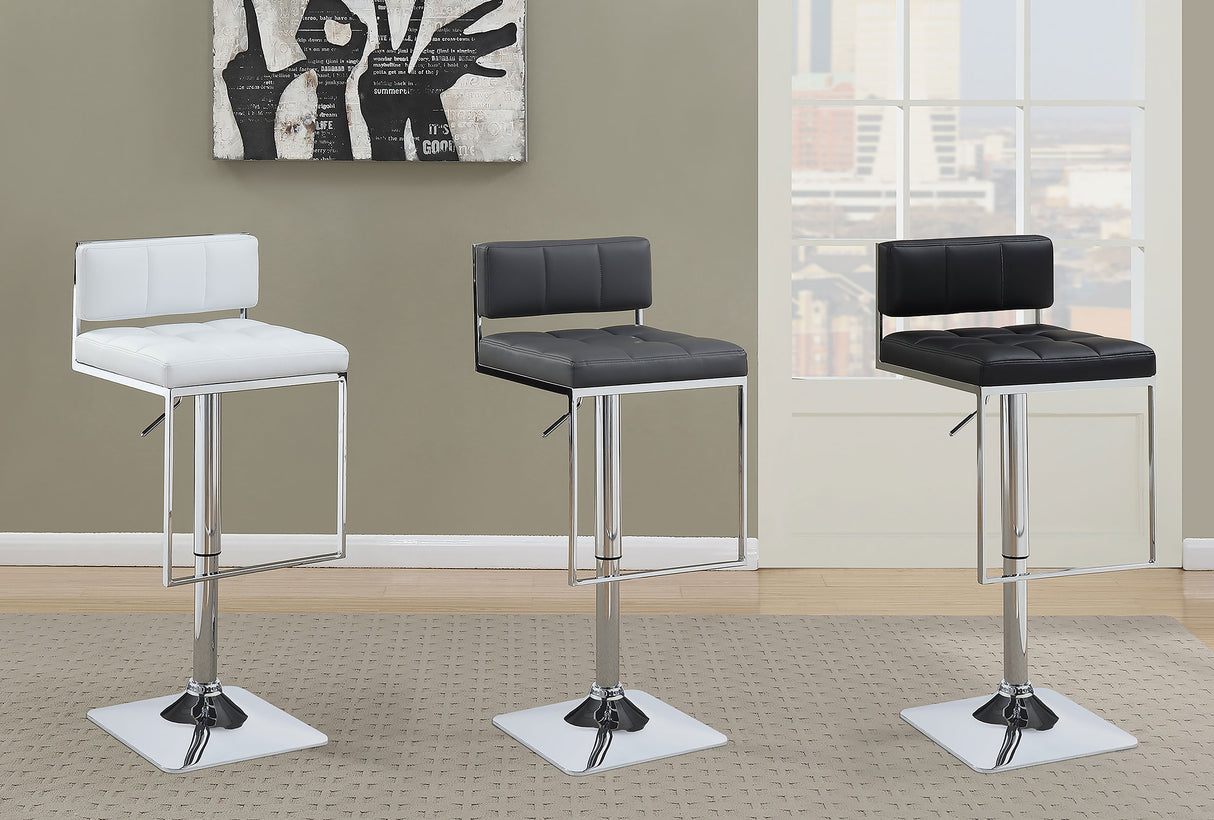 Alameda Adjustable Bar Stool Chrome and Black - Home Elegance USA