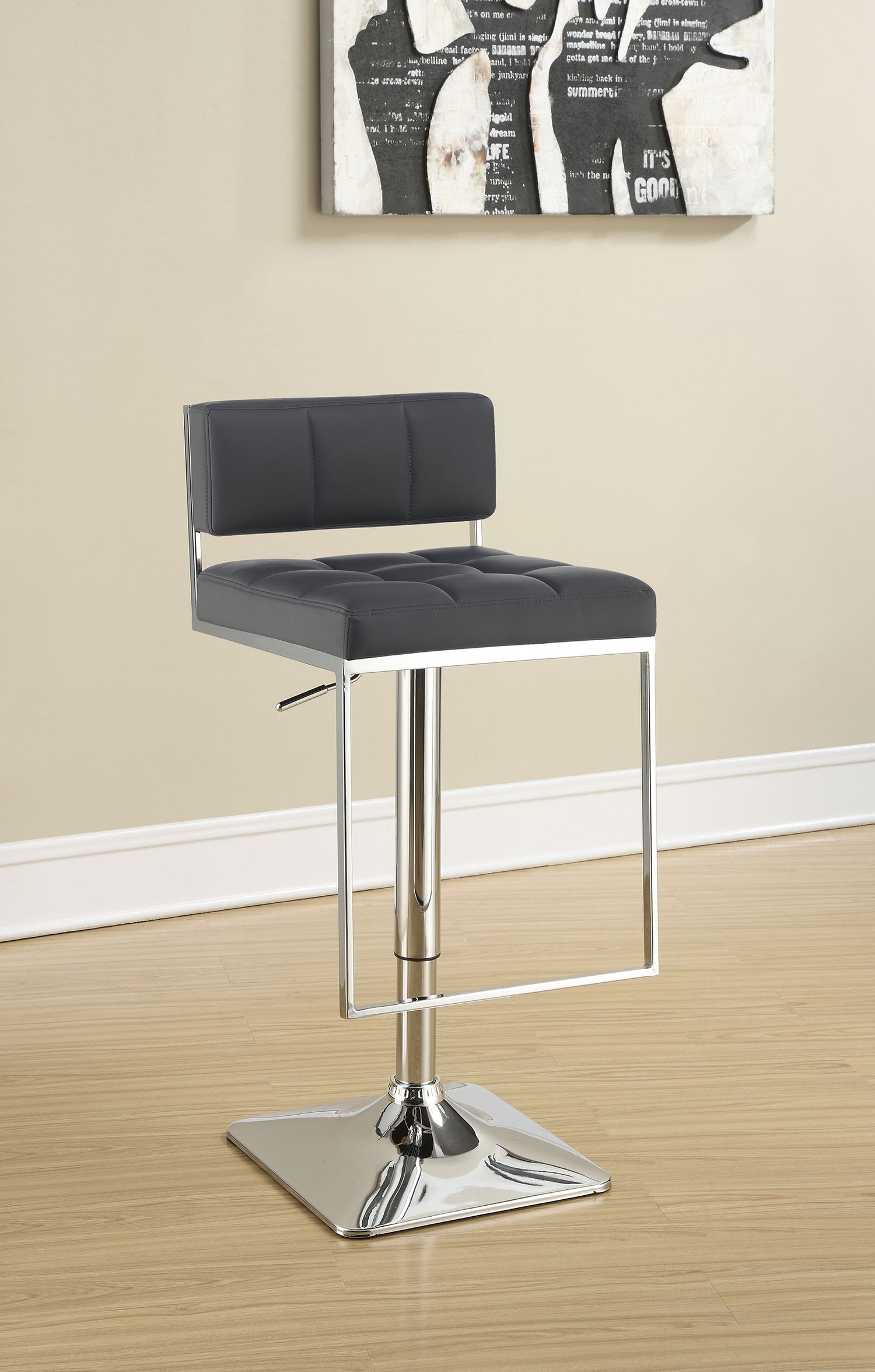 Alameda Adjustable Bar Stool Chrome and Grey - Home Elegance USA