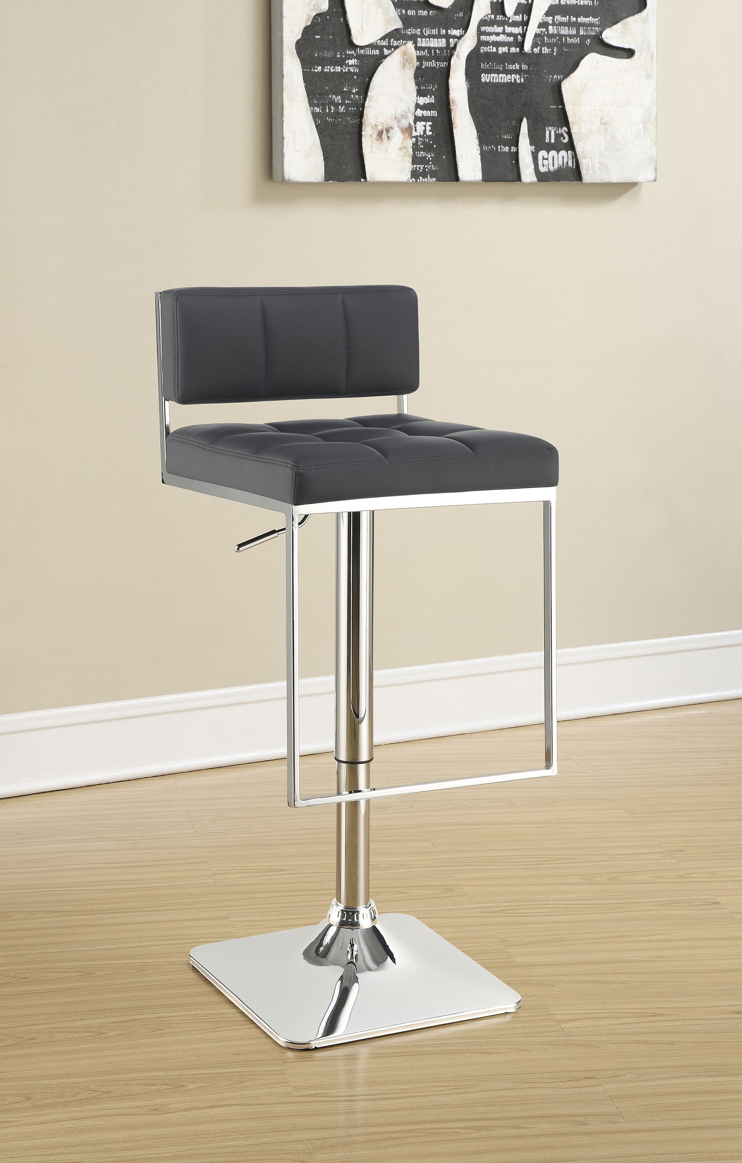 Alameda Adjustable Bar Stool Chrome and Grey - Home Elegance USA