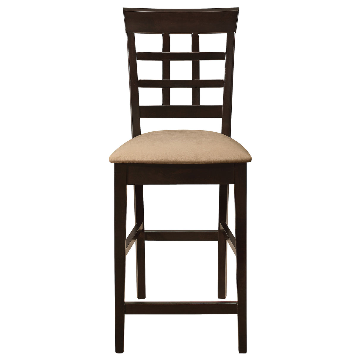 Gabriel Lattice Back Counter Chair Cappuccino (Set of 2) - Home Elegance USA