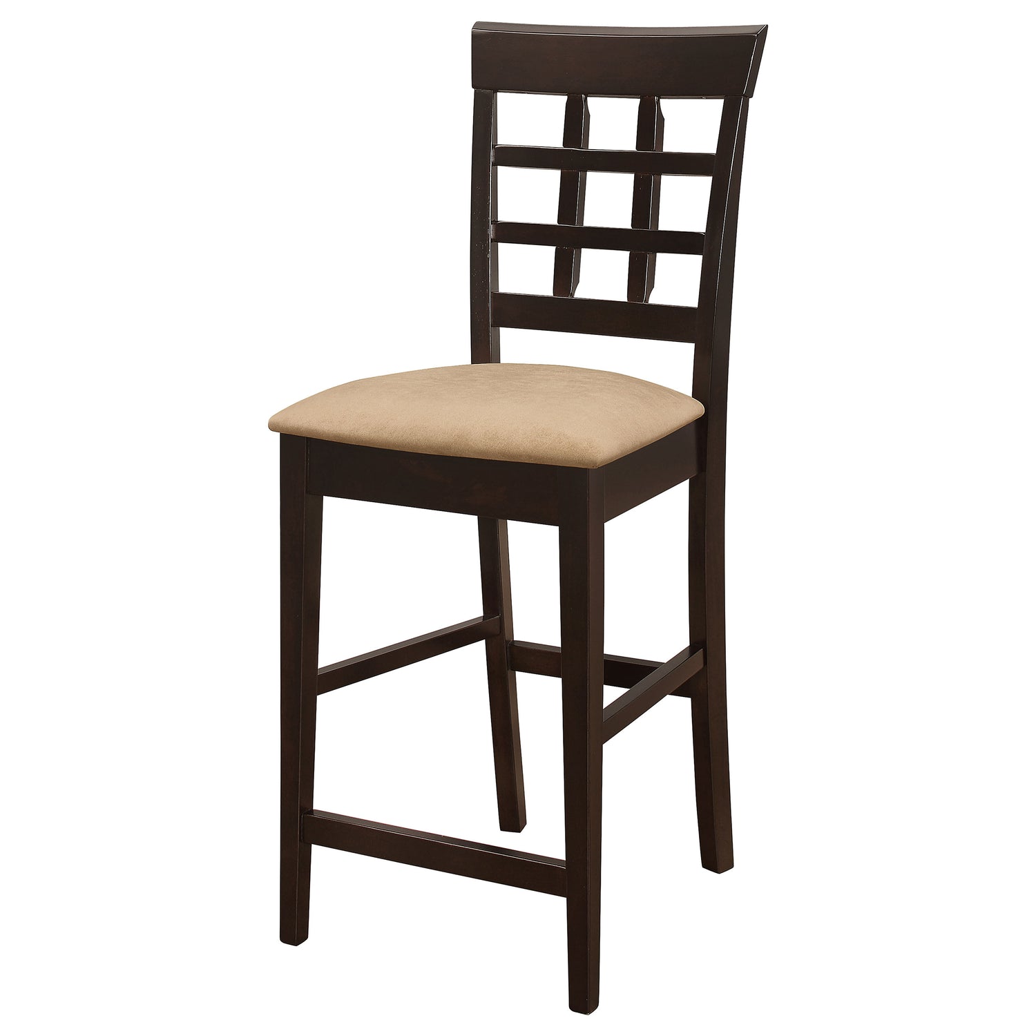 Gabriel Lattice Back Counter Chair Cappuccino (Set of 2) - Home Elegance USA