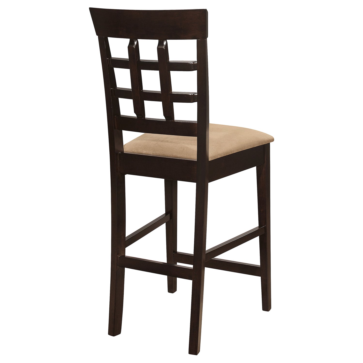 Gabriel Lattice Back Counter Chair Cappuccino (Set of 2) - Home Elegance USA