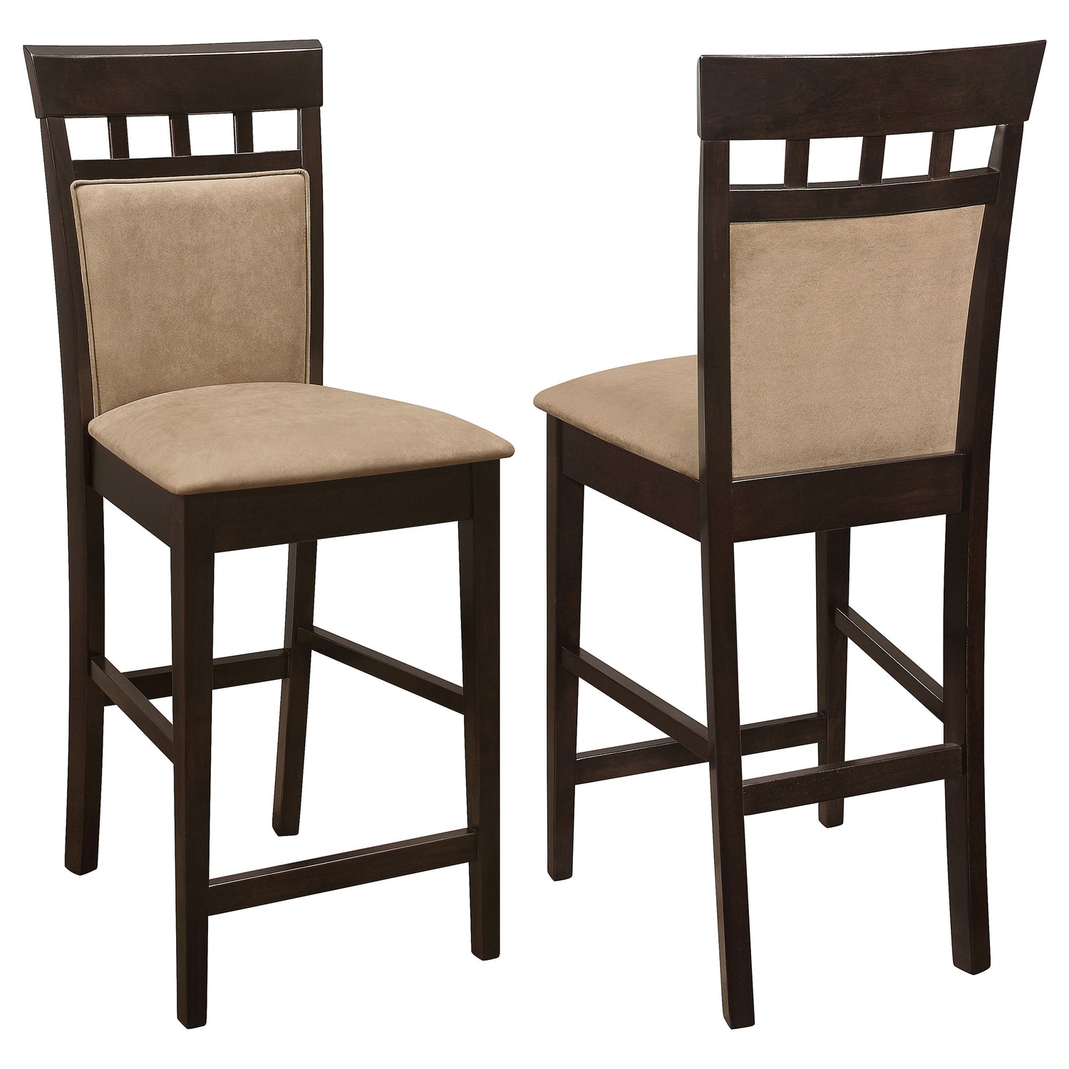 Gabriel Closed Back Counter Chair Cappuccino (Set of 2) - Home Elegance USA