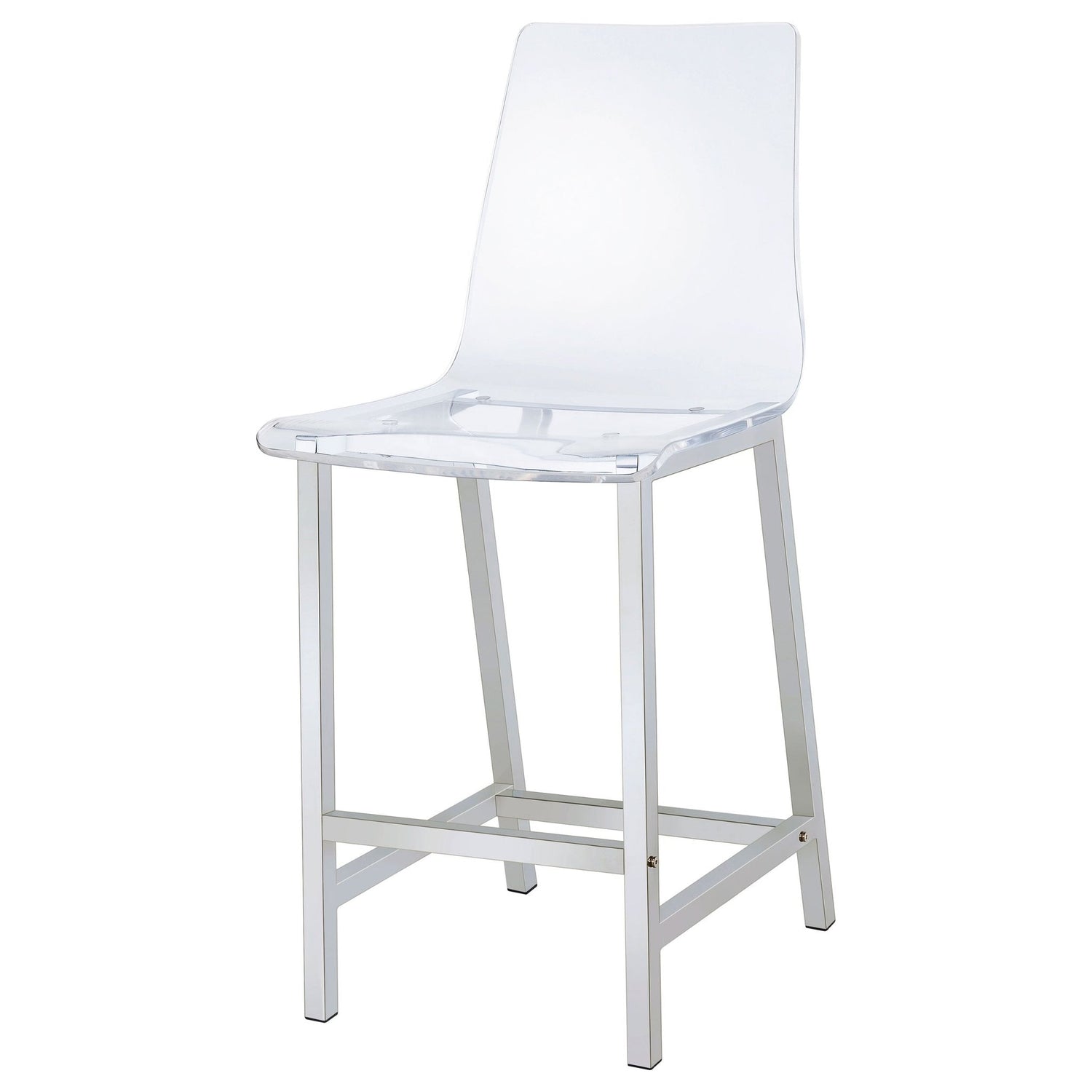 Counter Stool - Juelia Counter Height Stools Chrome and Clear Acrylic (Set of 2)