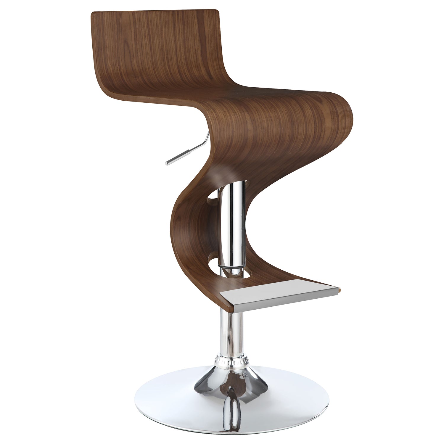 Covina Adjustable Bar Stool Walnut and Chrome - Home Elegance USA