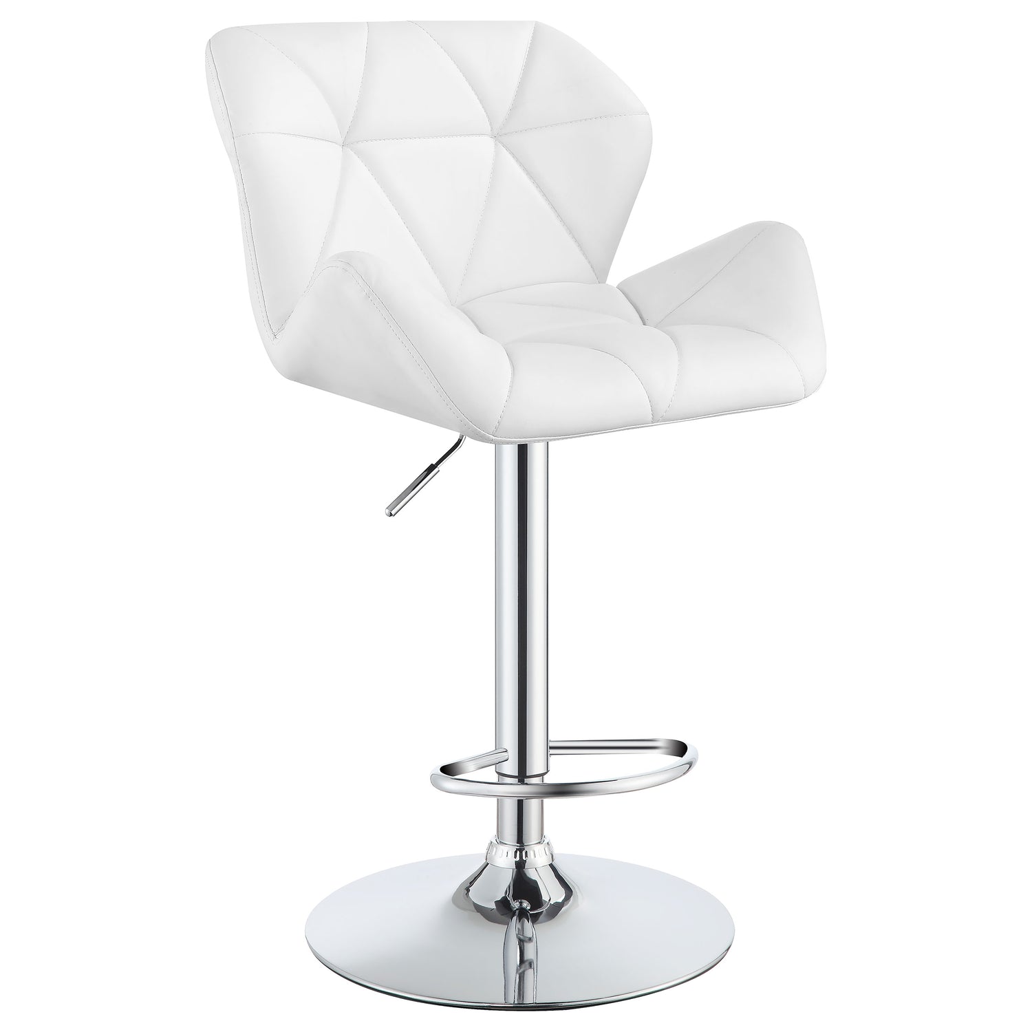 Berrington Upholstered Adjustable Bar Stool White (Set of 2) - Home Elegance USA