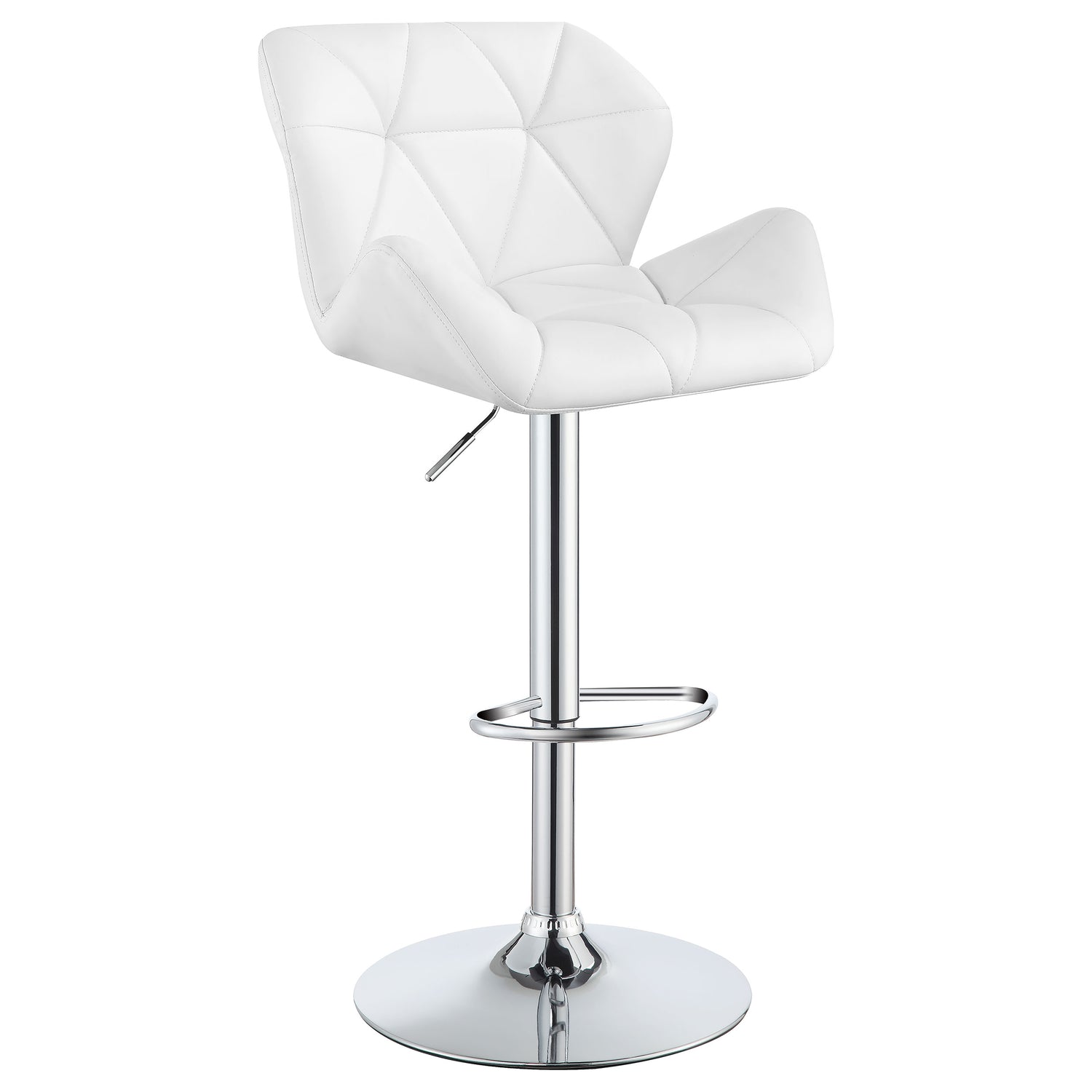 Berrington Upholstered Adjustable Bar Stool White (Set of 2) - Home Elegance USA