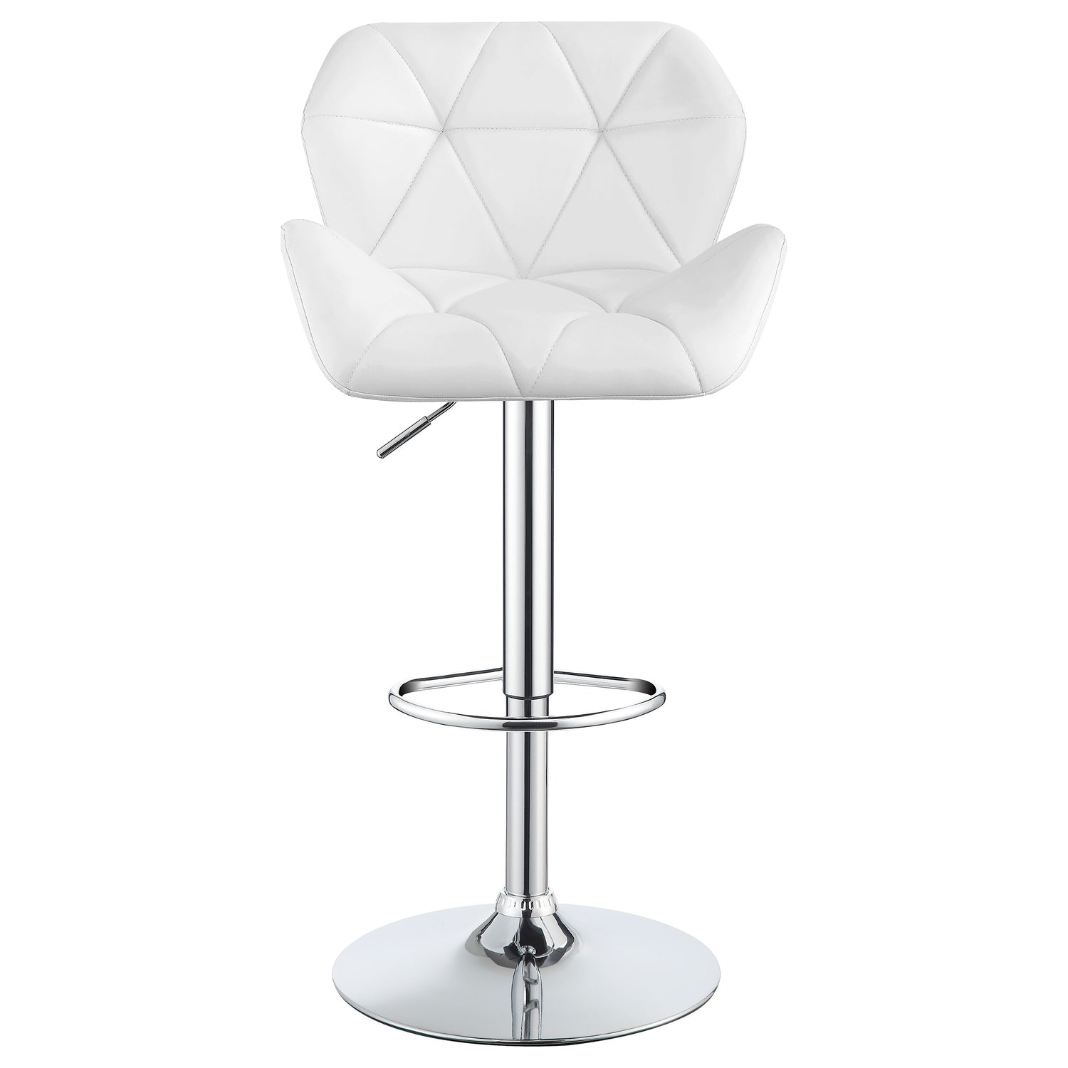 Berrington Upholstered Adjustable Bar Stool White (Set of 2) - Home Elegance USA