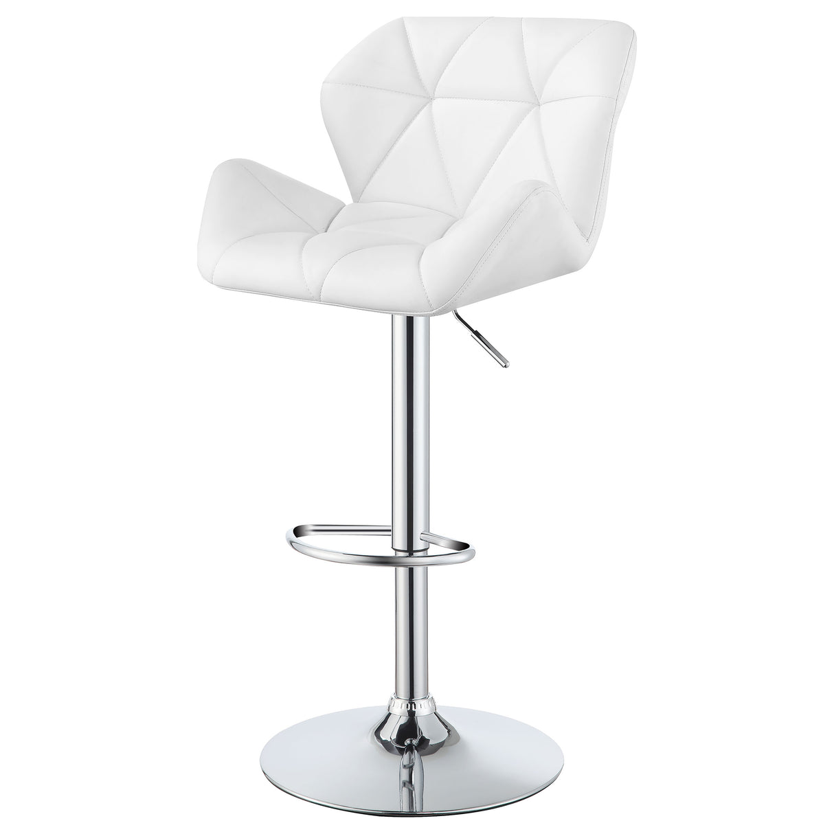 Berrington Upholstered Adjustable Bar Stool White (Set of 2) - Home Elegance USA