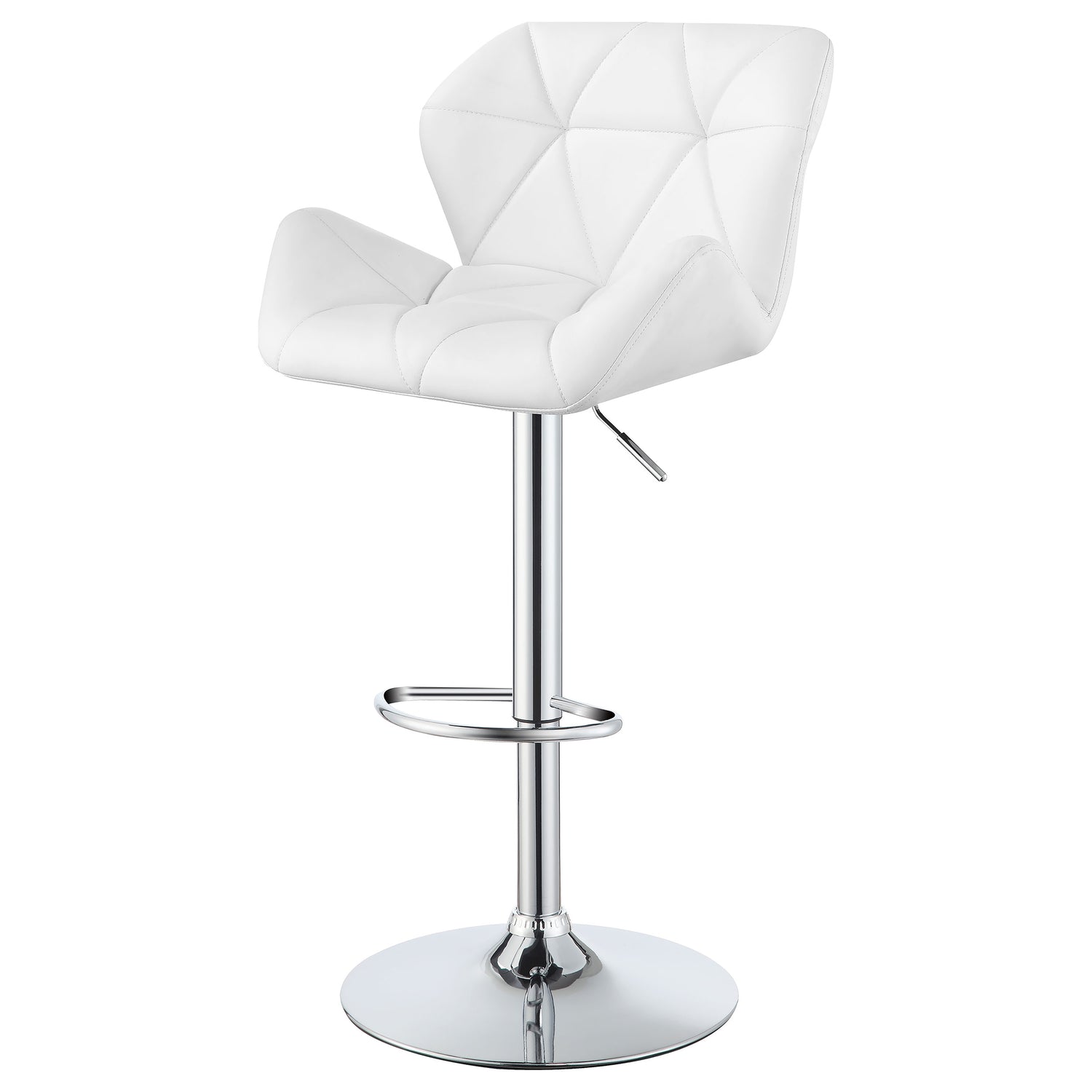 Berrington Upholstered Adjustable Bar Stool White (Set of 2) - Home Elegance USA