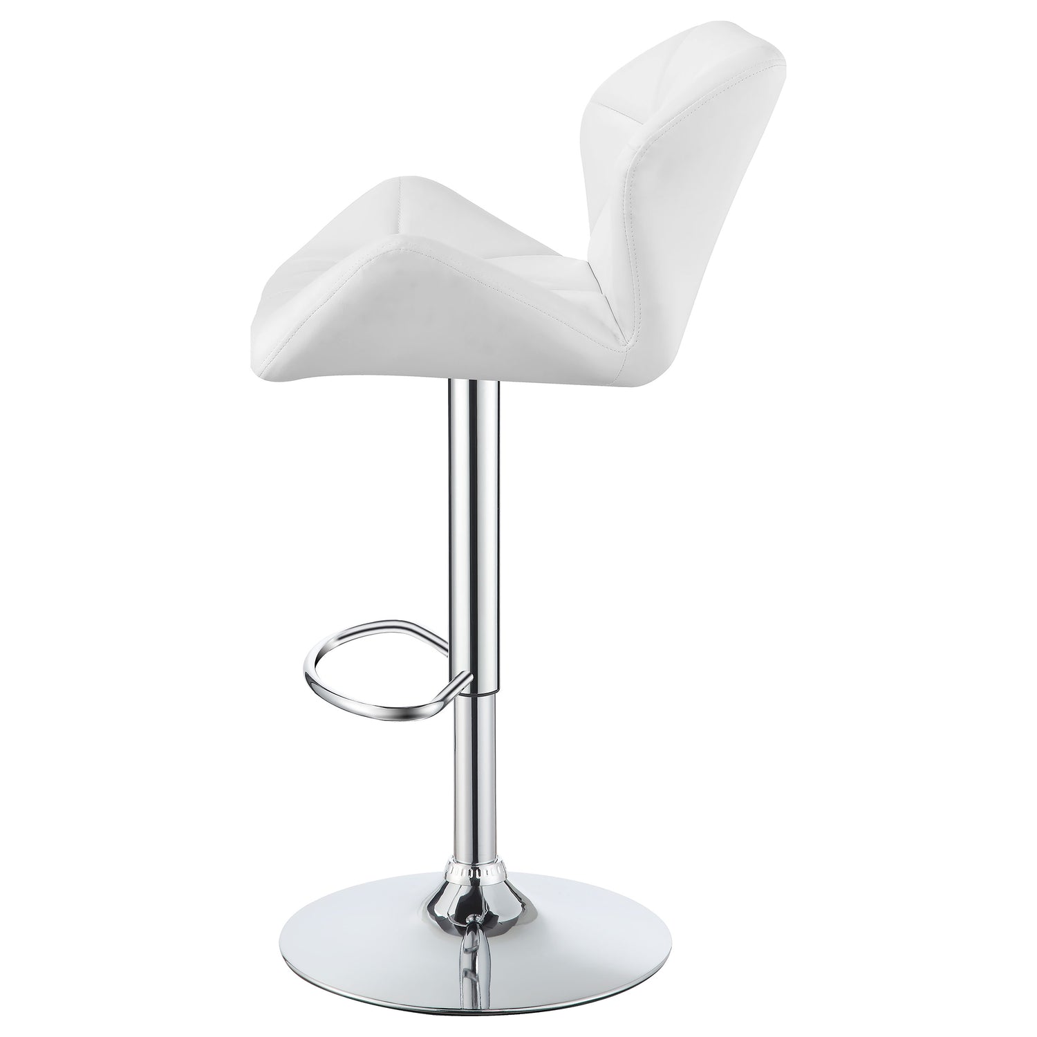 Berrington Upholstered Adjustable Bar Stool White (Set of 2) - Home Elegance USA