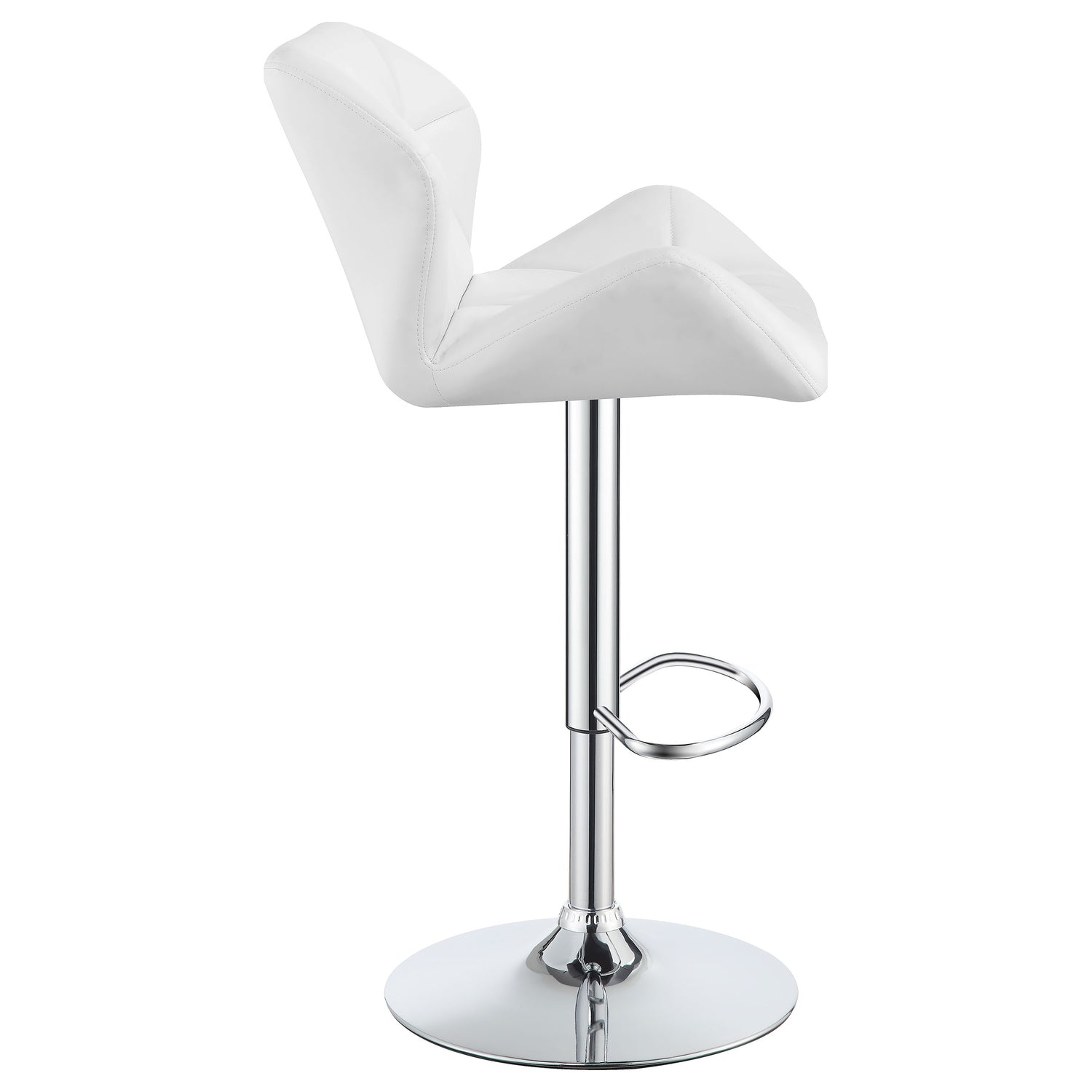 Berrington Upholstered Adjustable Bar Stool White (Set of 2) - Home Elegance USA
