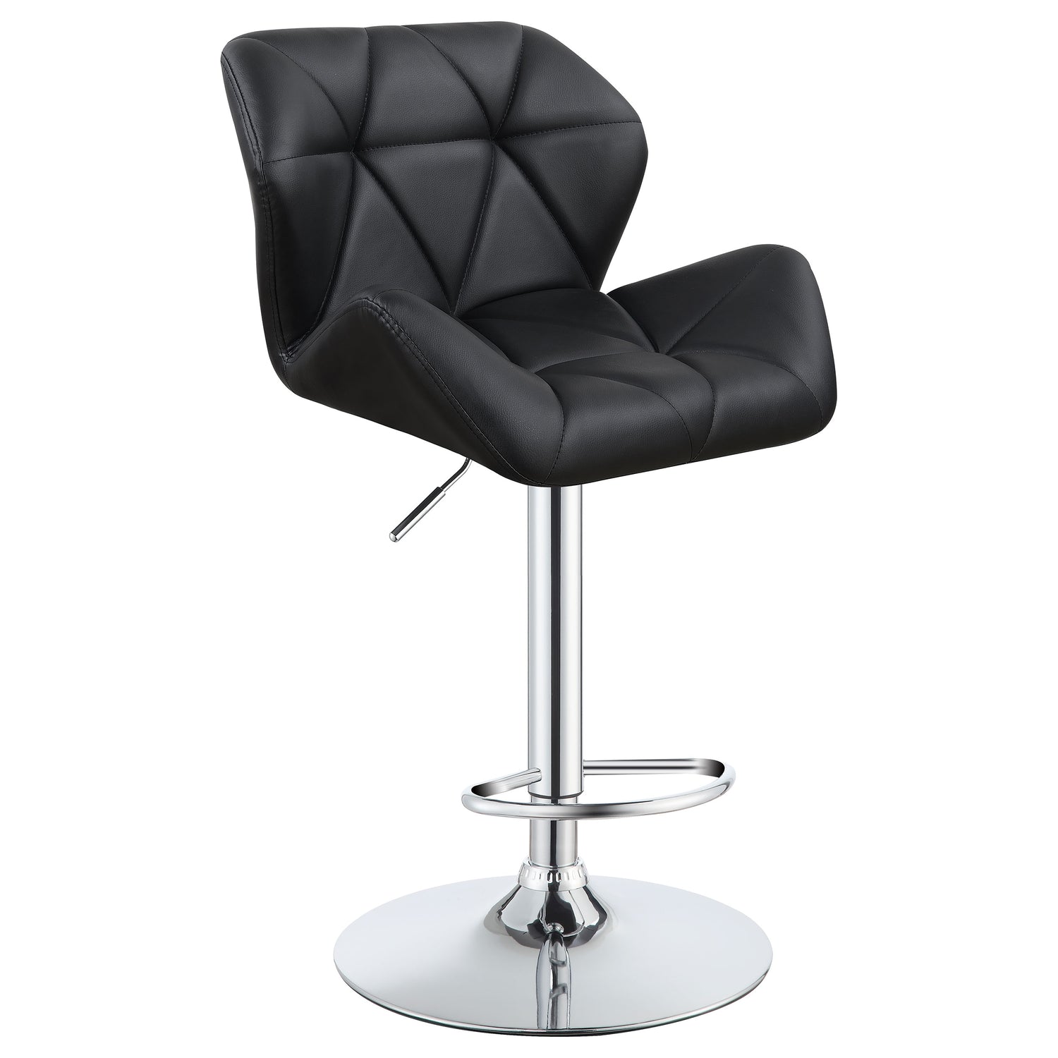 Berrington Upholstered Adjustable Bar Stool Black (Set of 2) - Home Elegance USA