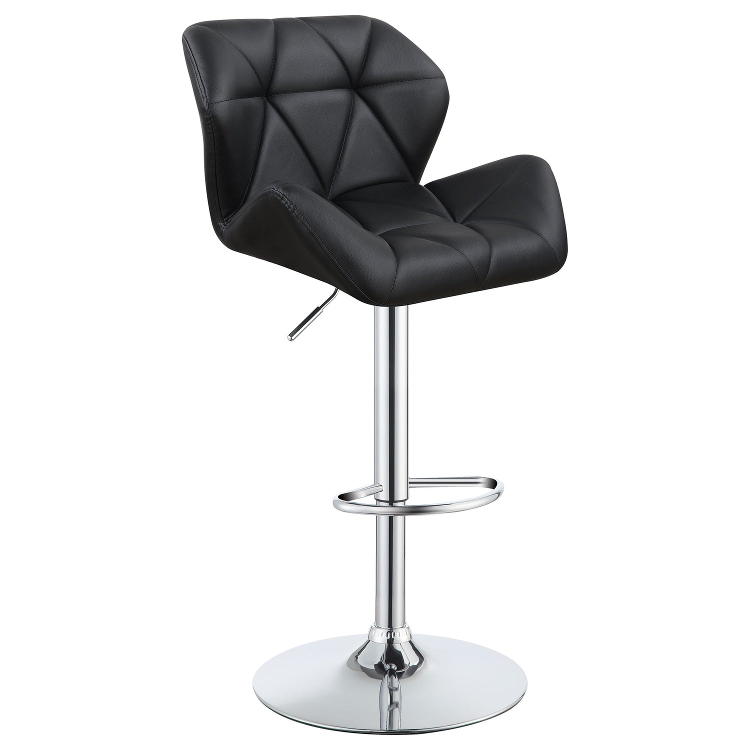 Berrington Upholstered Adjustable Bar Stool Black (Set of 2) - Home Elegance USA