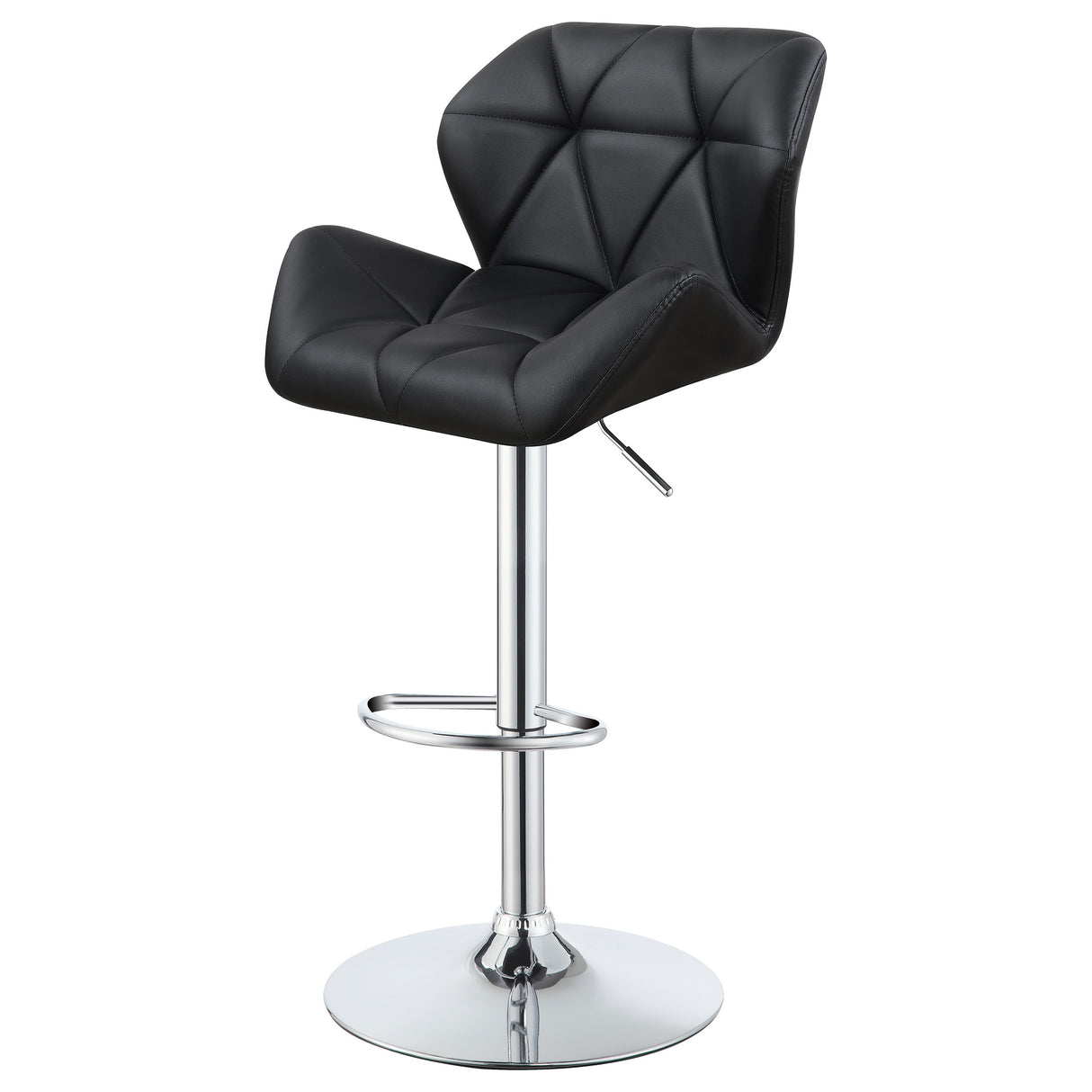 Berrington Upholstered Adjustable Bar Stool Black (Set of 2) - Home Elegance USA