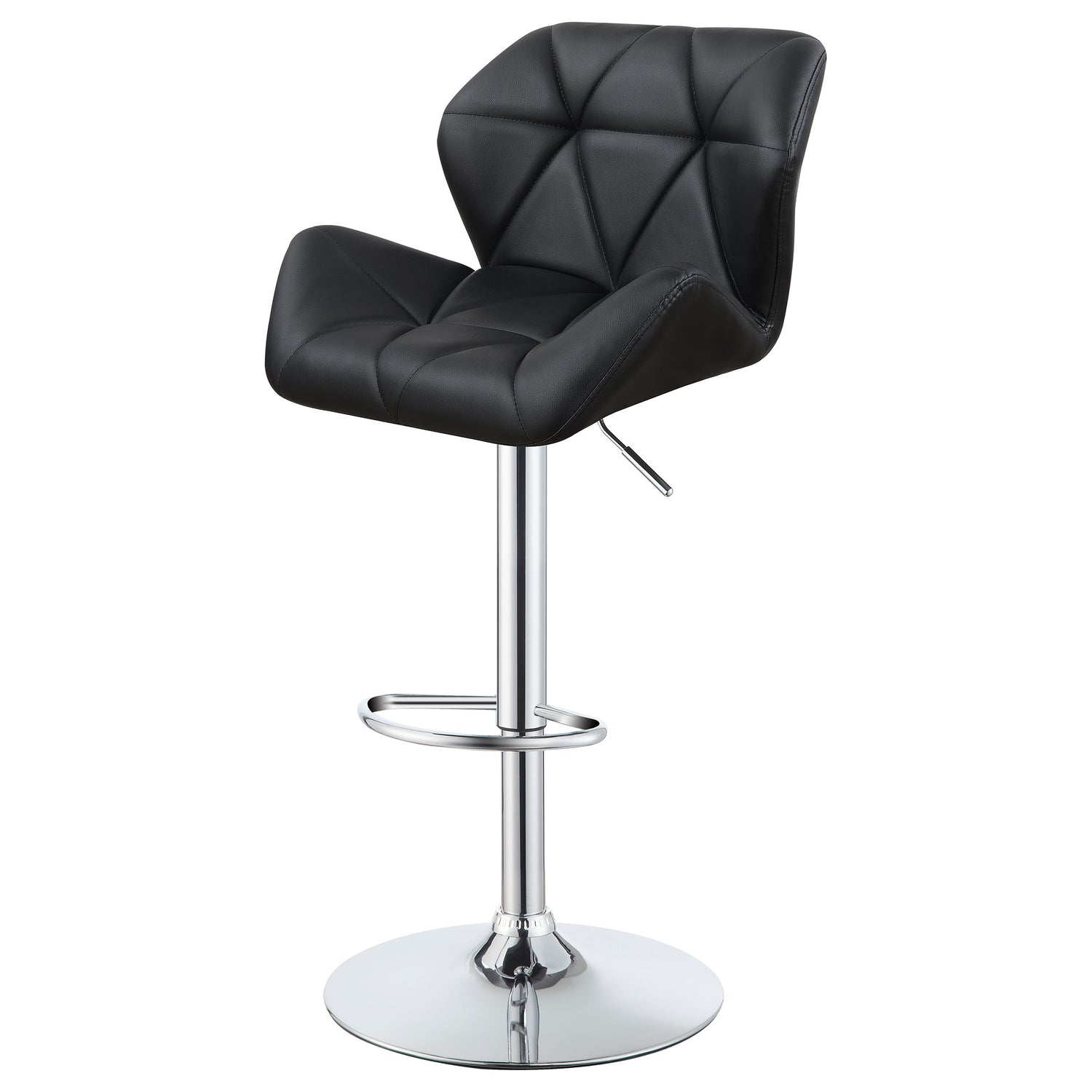 Berrington Upholstered Adjustable Bar Stool Black (Set of 2) - Home Elegance USA