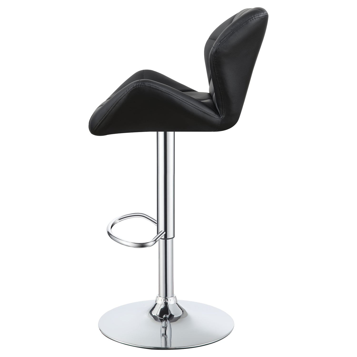 Berrington Upholstered Adjustable Bar Stool Black (Set of 2) - Home Elegance USA