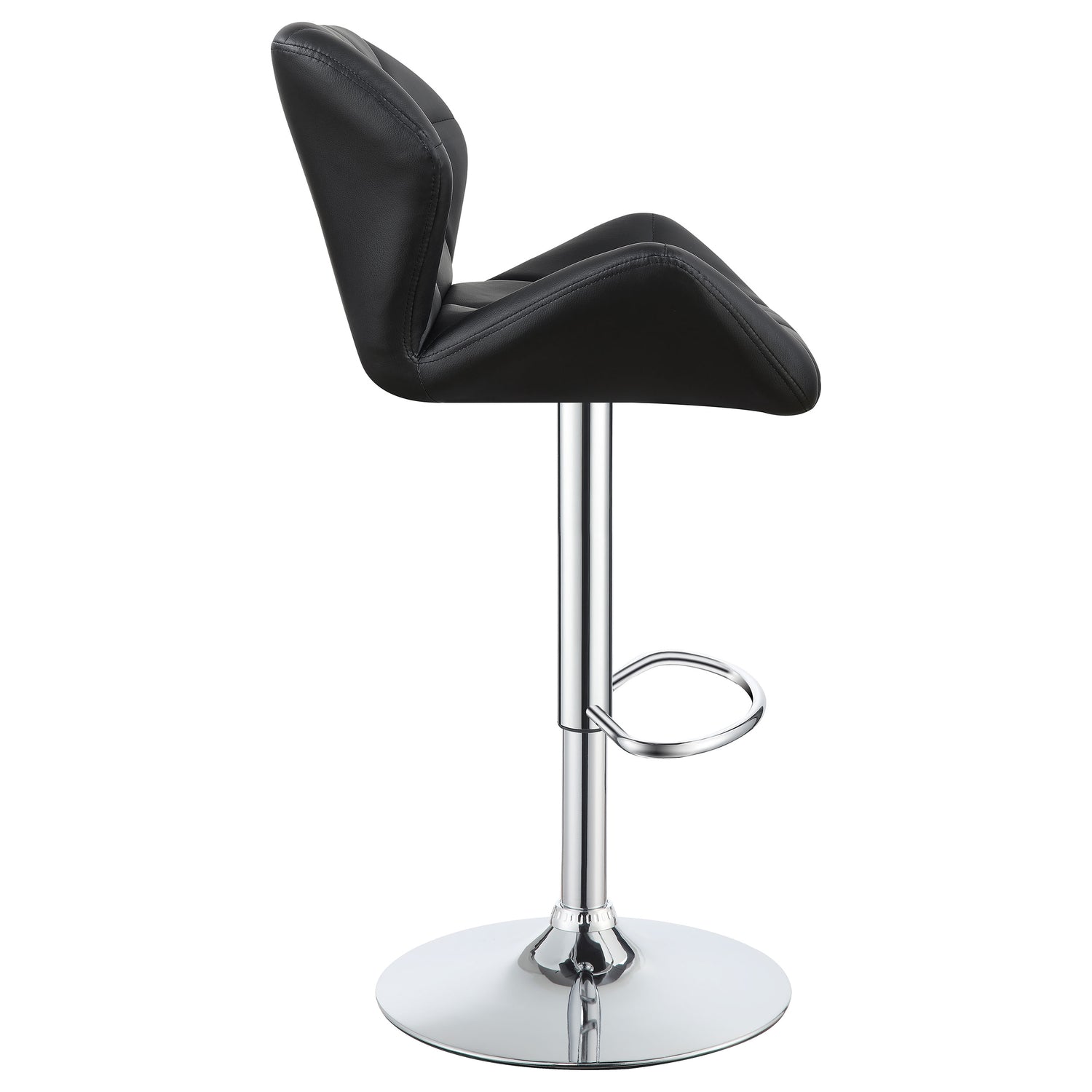 Berrington Upholstered Adjustable Bar Stool Black (Set of 2) - Home Elegance USA