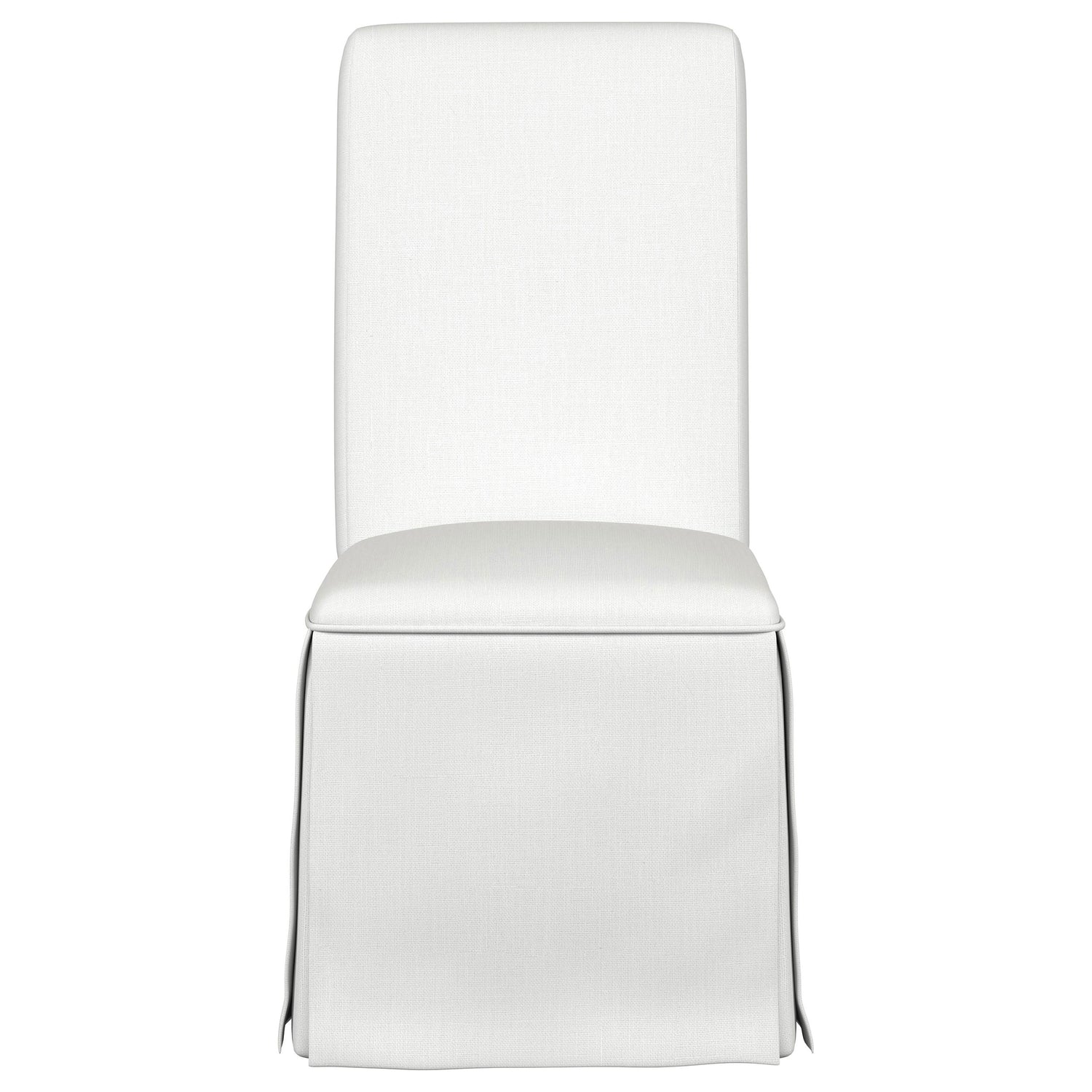 Shawna Upholstered Skirted Dining Chair White (Set of 2) - Home Elegance USA