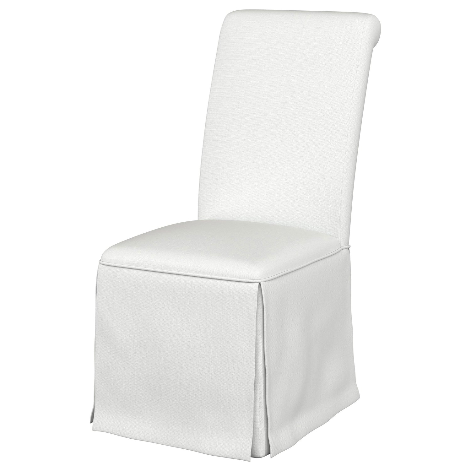 Shawna Upholstered Skirted Dining Chair White (Set of 2) - Home Elegance USA