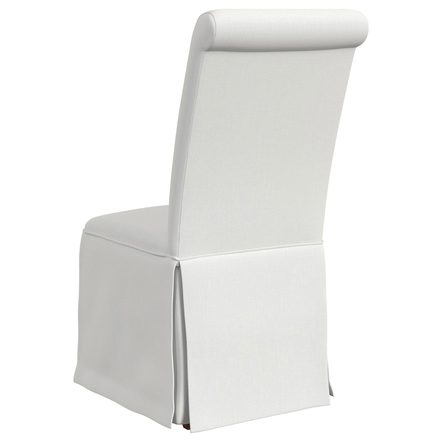 Shawna Upholstered Skirted Dining Chair White (Set of 2) - Home Elegance USA
