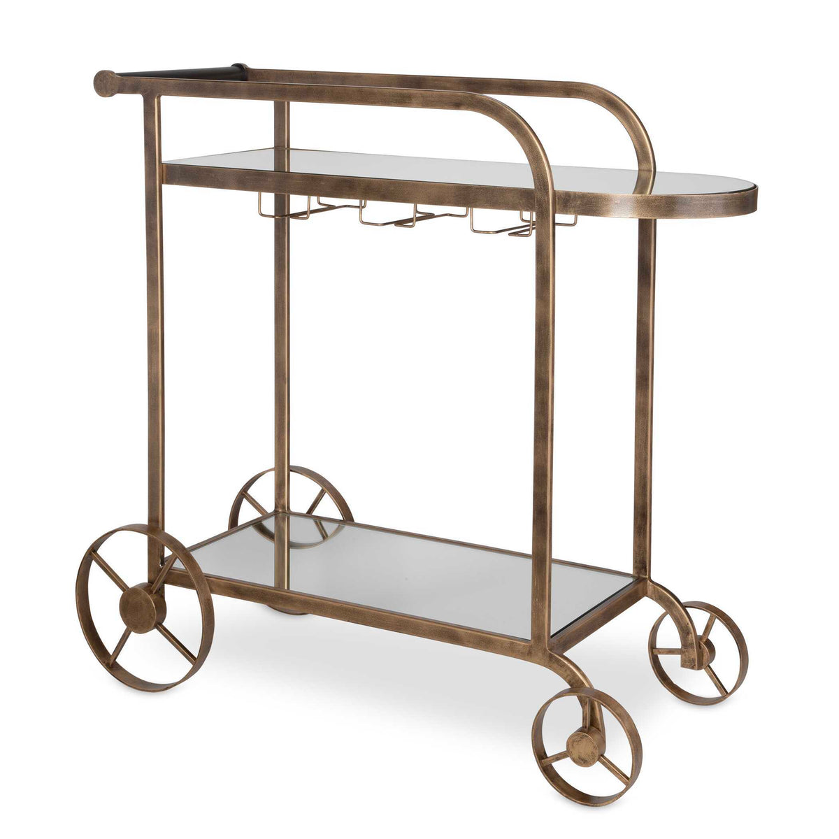Carrinho Antique Bar Cart Brass - Bronze by Uttermost - View 1