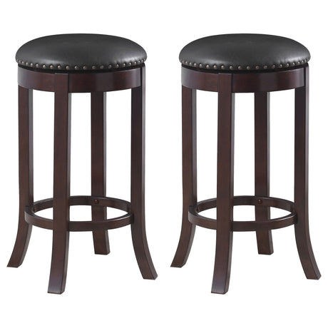 Aboushi Swivel Bar Stools with Upholstered Seat Brown (Set of 2) | Coaster | Home Elegance USA