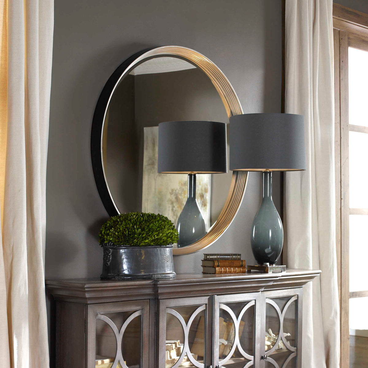Serenza Round Mirror - Silver by Uttermost - View 2