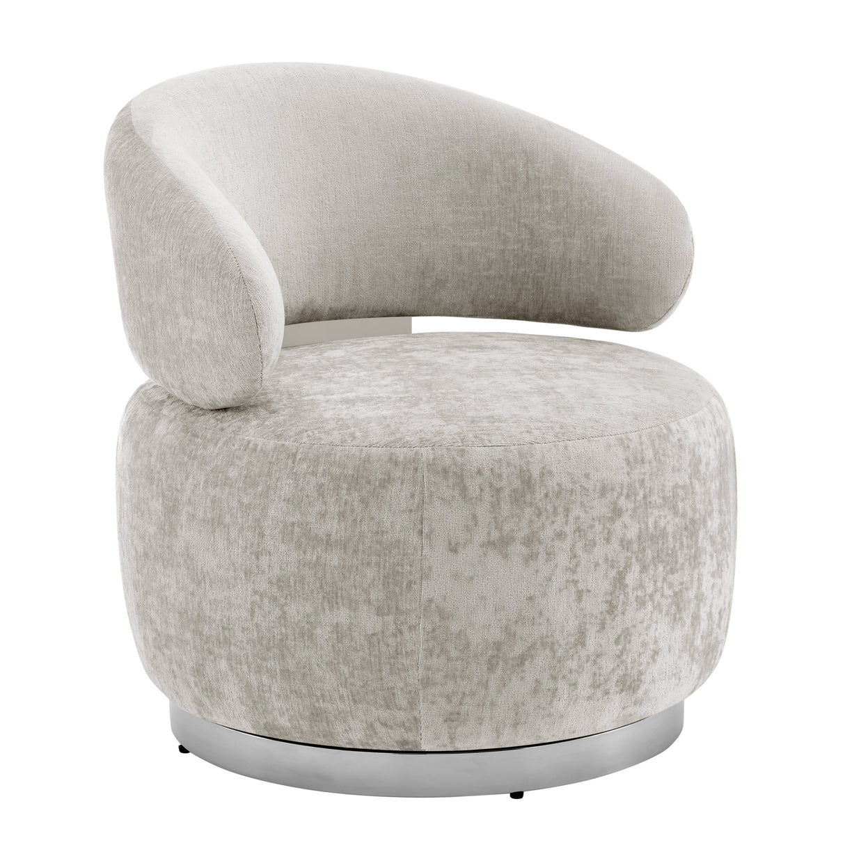 Elegante silla giratoria con detalles en espiral // Gris y cromo | Finesse