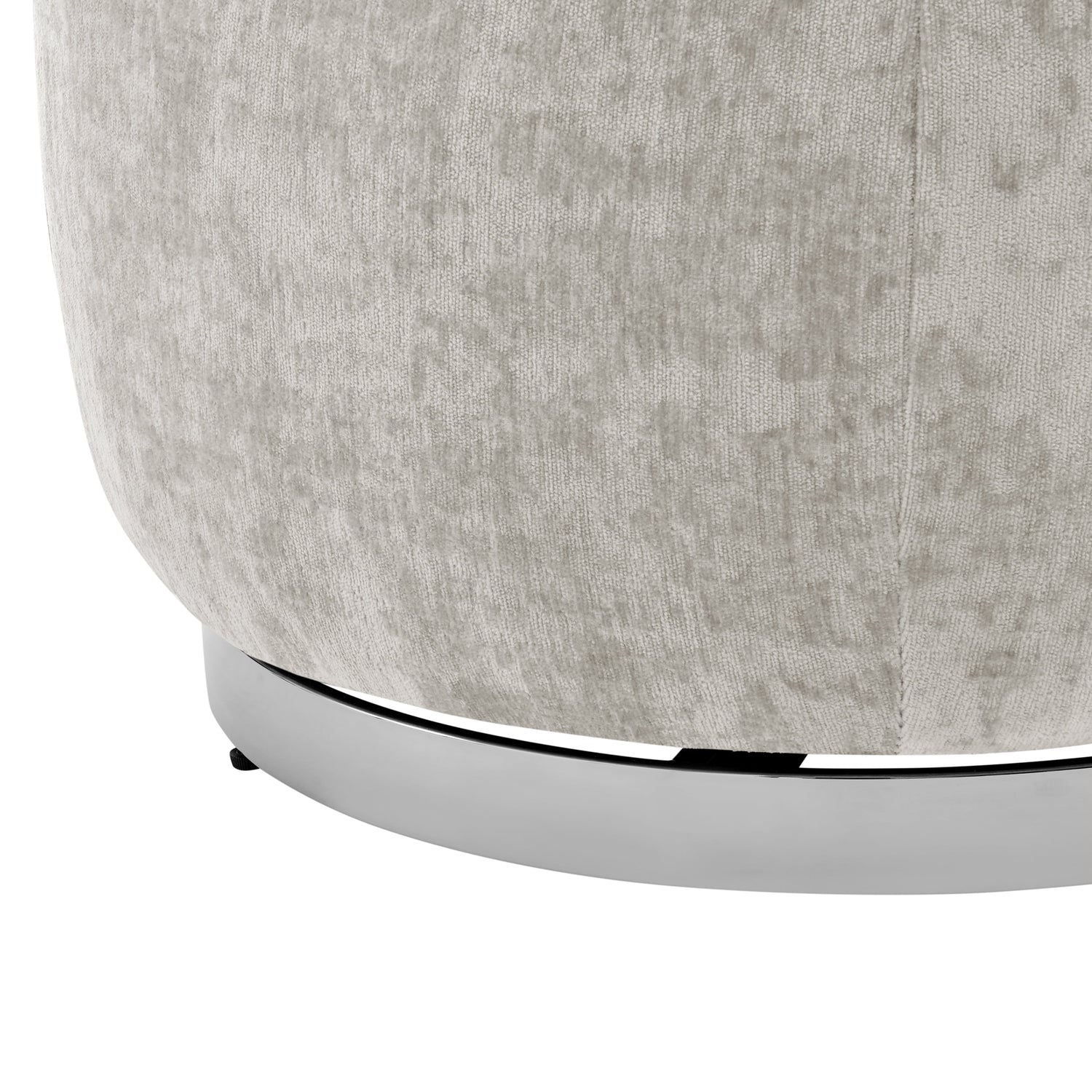 Elegant Swirl Swivel Accent Chair // Gray and Chrome  | Finesse