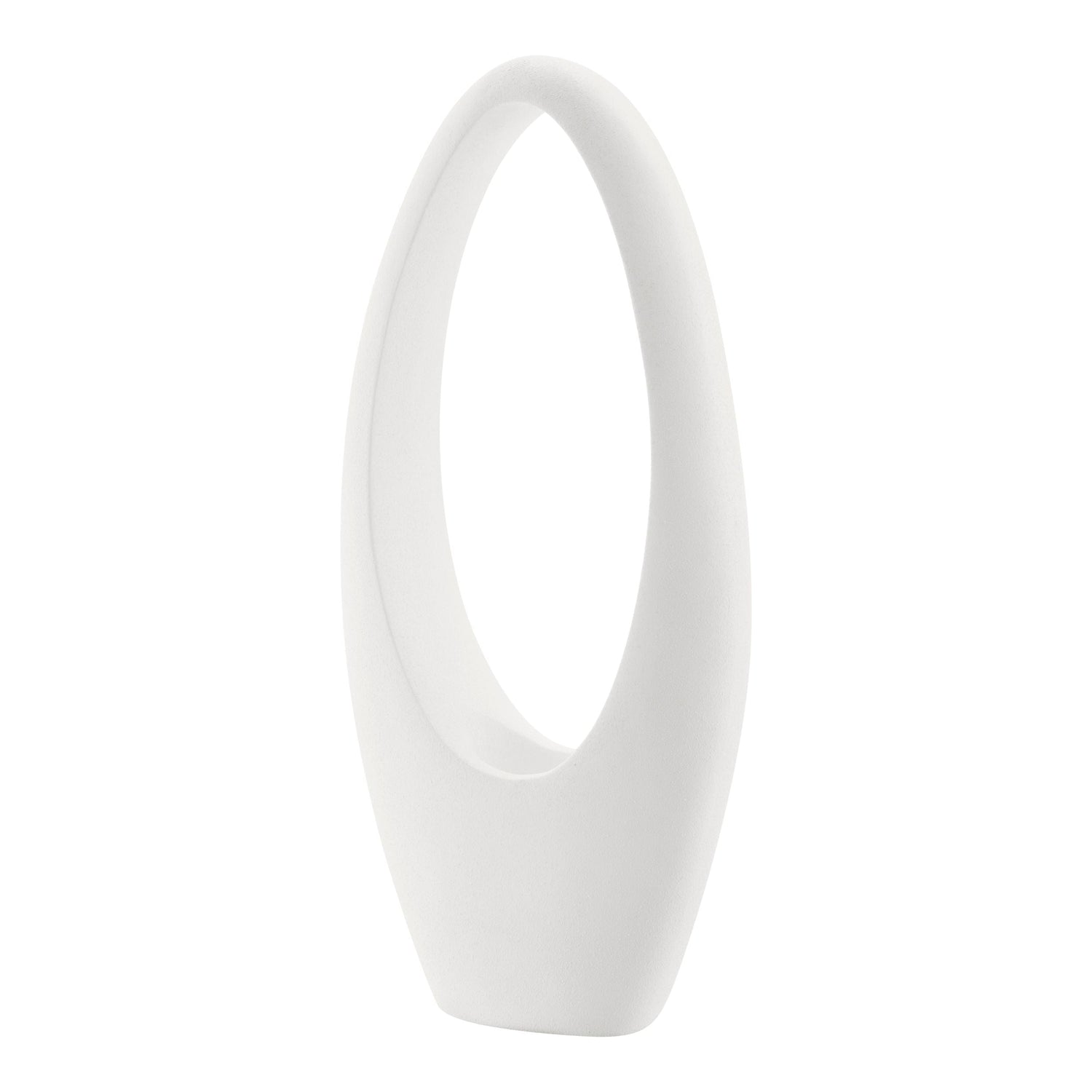 Escultura de jarrón de piso grande de mandolina // Blanco esmerilado | Finesse