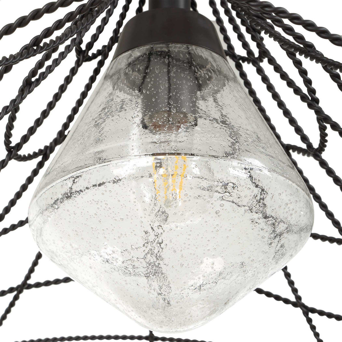 Whirlwind 1 Light Indoor-Outdoor Pendant Dark Bronze - Black by Uttermost - View 9