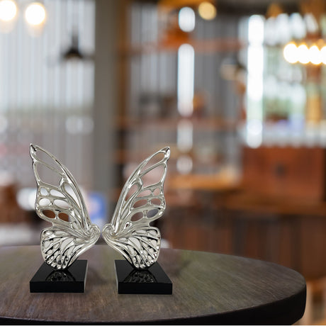 Butterfly Wings Sculpture // Chrome  | Finesse - Home Elegance USA