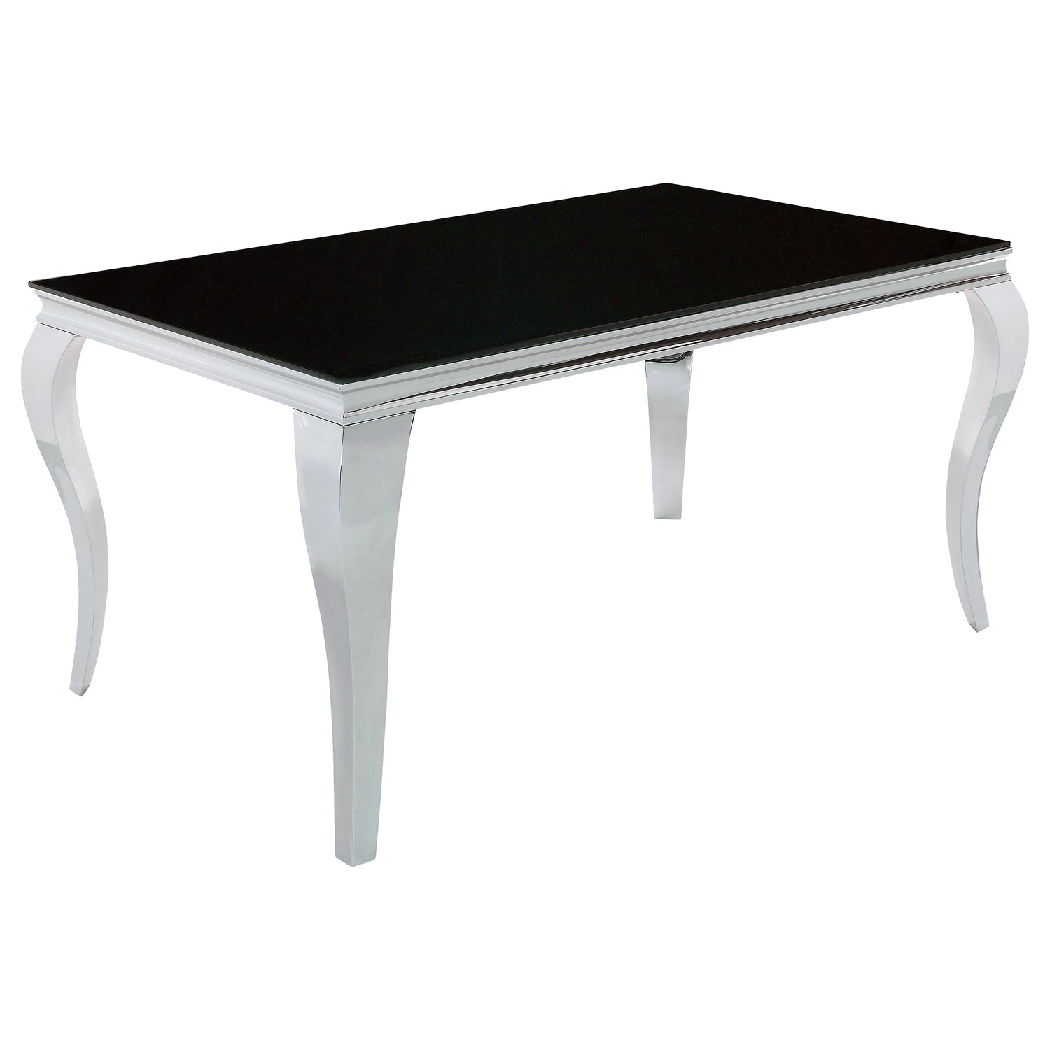 Carone 5-piece 61" Rectangular Black Glass Dining Set Grey - Home Elegance USA