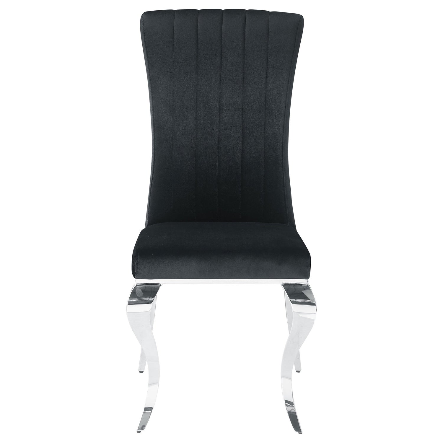 Betty Upholstered Side Chairs Black and Chrome (Set of 4) | Coaster | Home Elegance USA