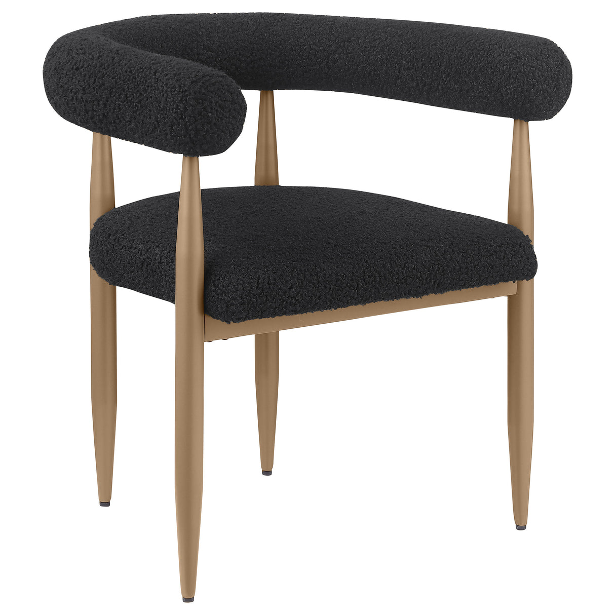 Dunmore Boucle Upholstered Dining Arm Chair Black (Set of 2) - Home Elegance USA